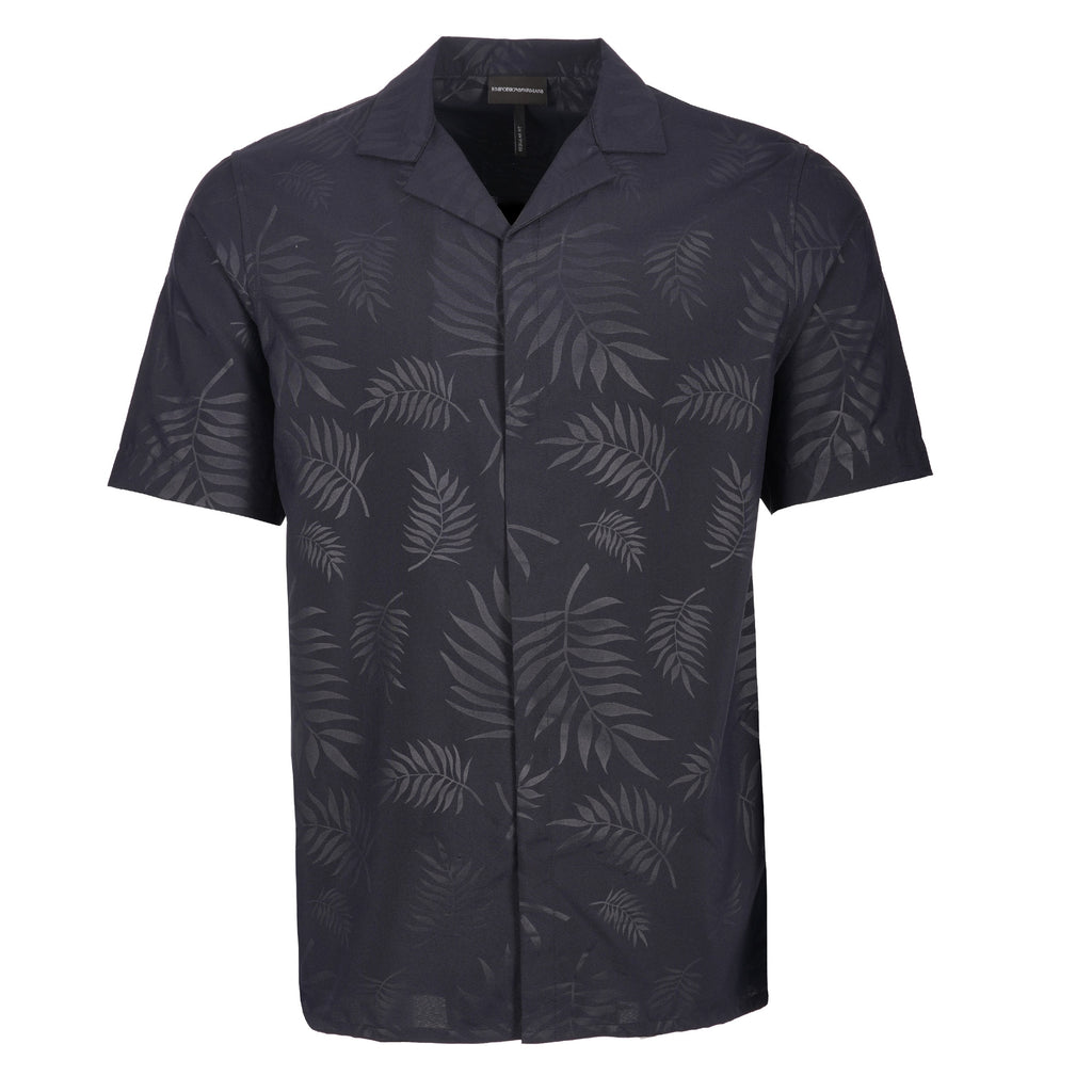 Emporio Armani Floral Print Woven Shirt - Blue