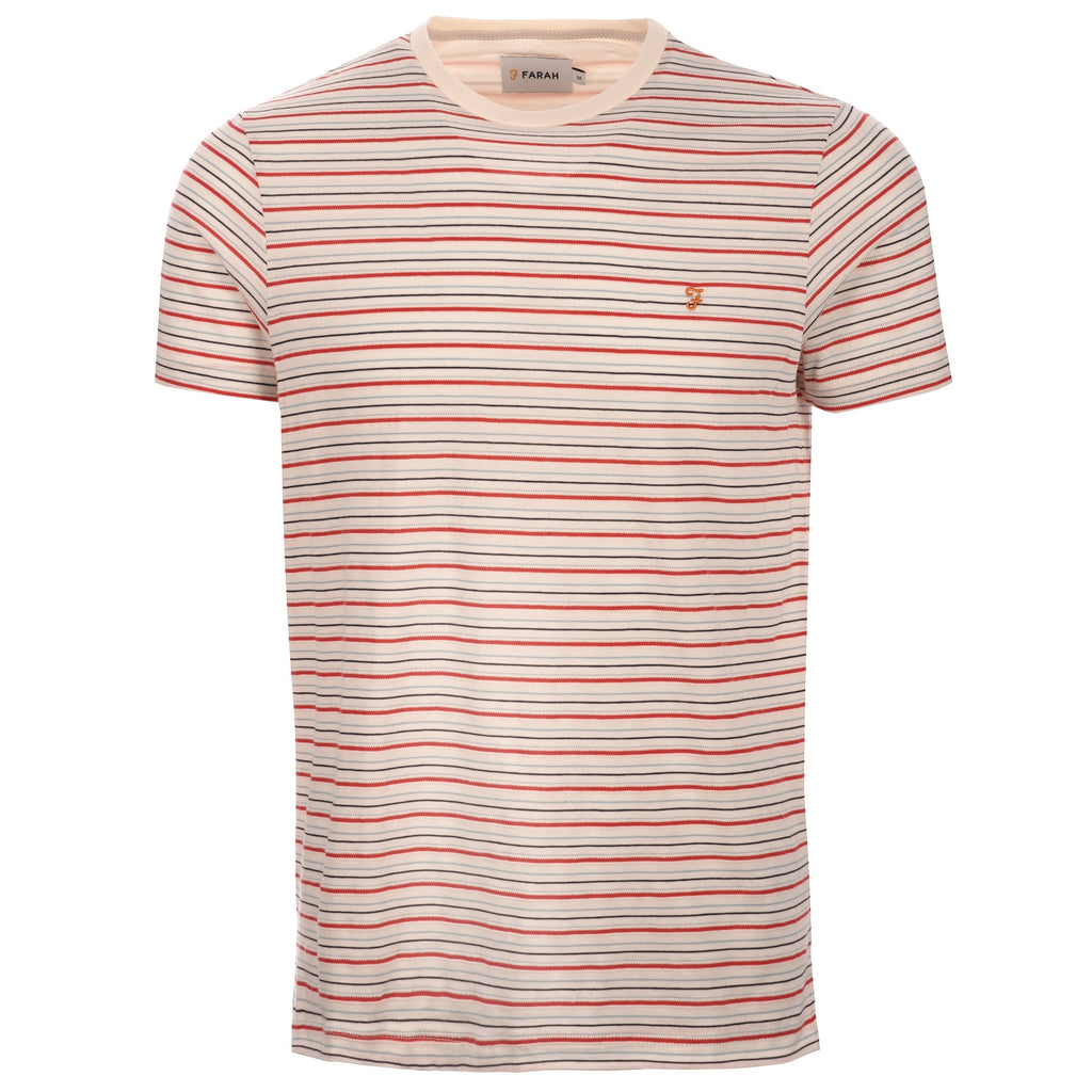 Farah Archive Fawkes Contrast Stripe T-Shirt - Ecru