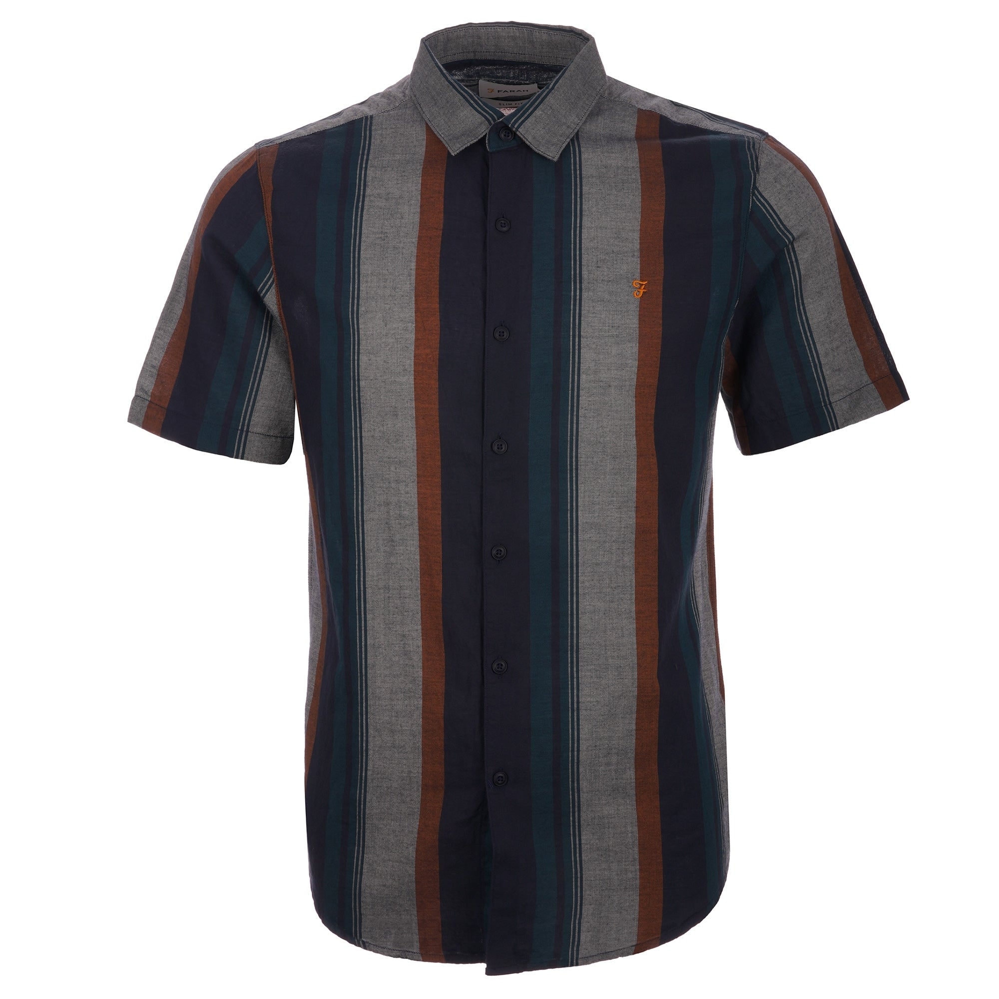Farah Archive Donnally SS Stripe Shirt - Blue Star