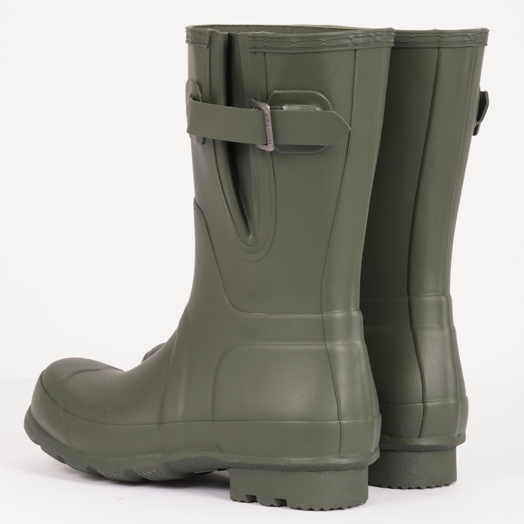 Hunter Side Adjustable Short Wellington Boots - Dark Olive