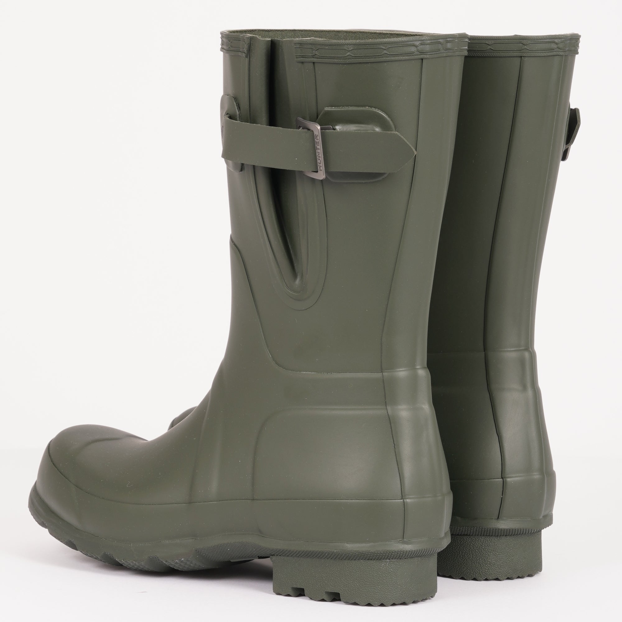 Hunter Side Adjustable Short Wellington Boots - Dark Olive