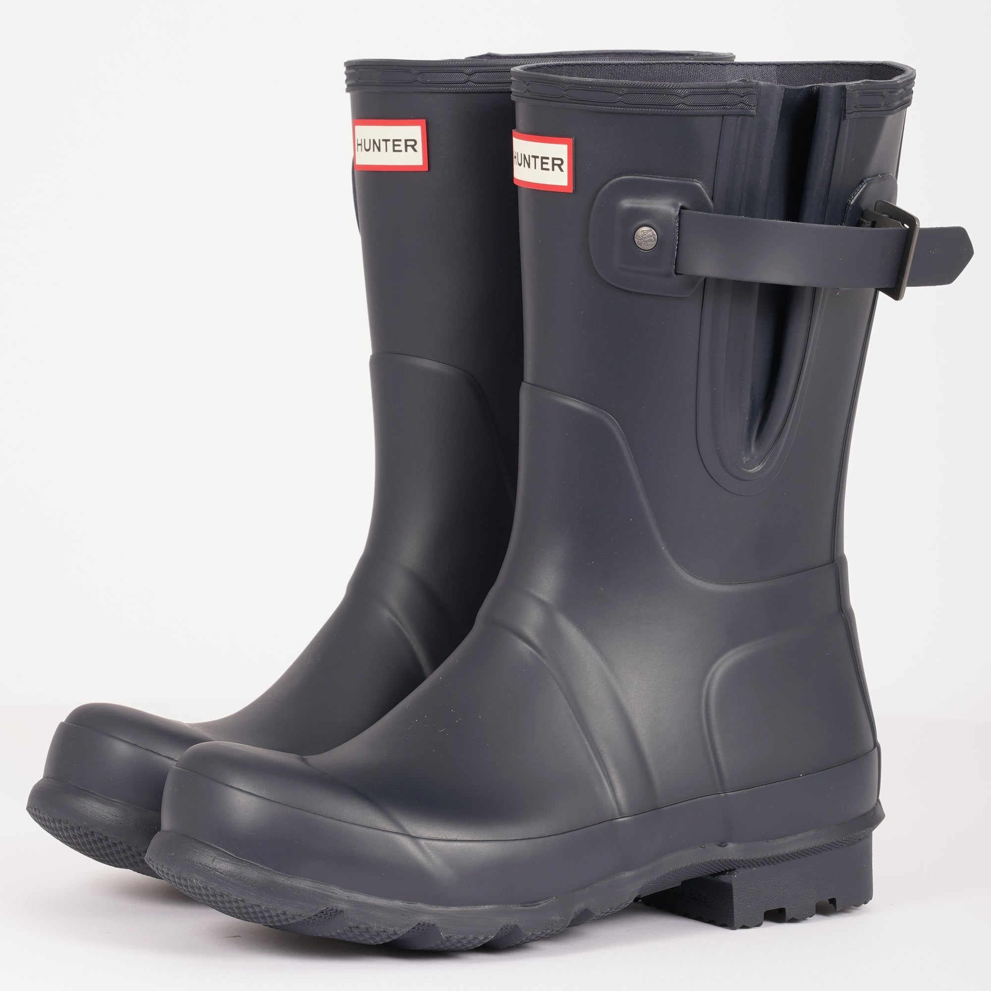 Hunter Side Adjustable Short Wellington Boots - Navy