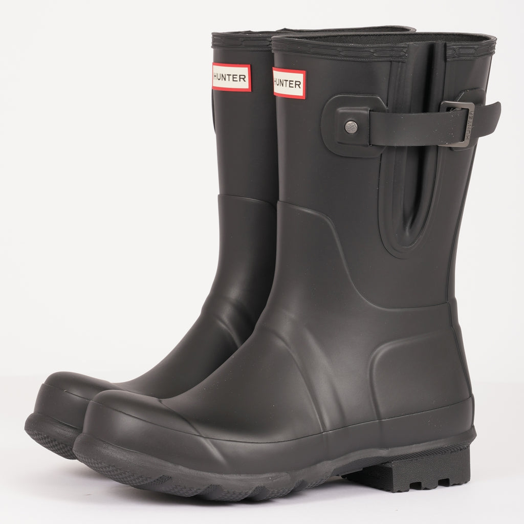 Hunter Side Adjustable Short Wellington Boots - Black