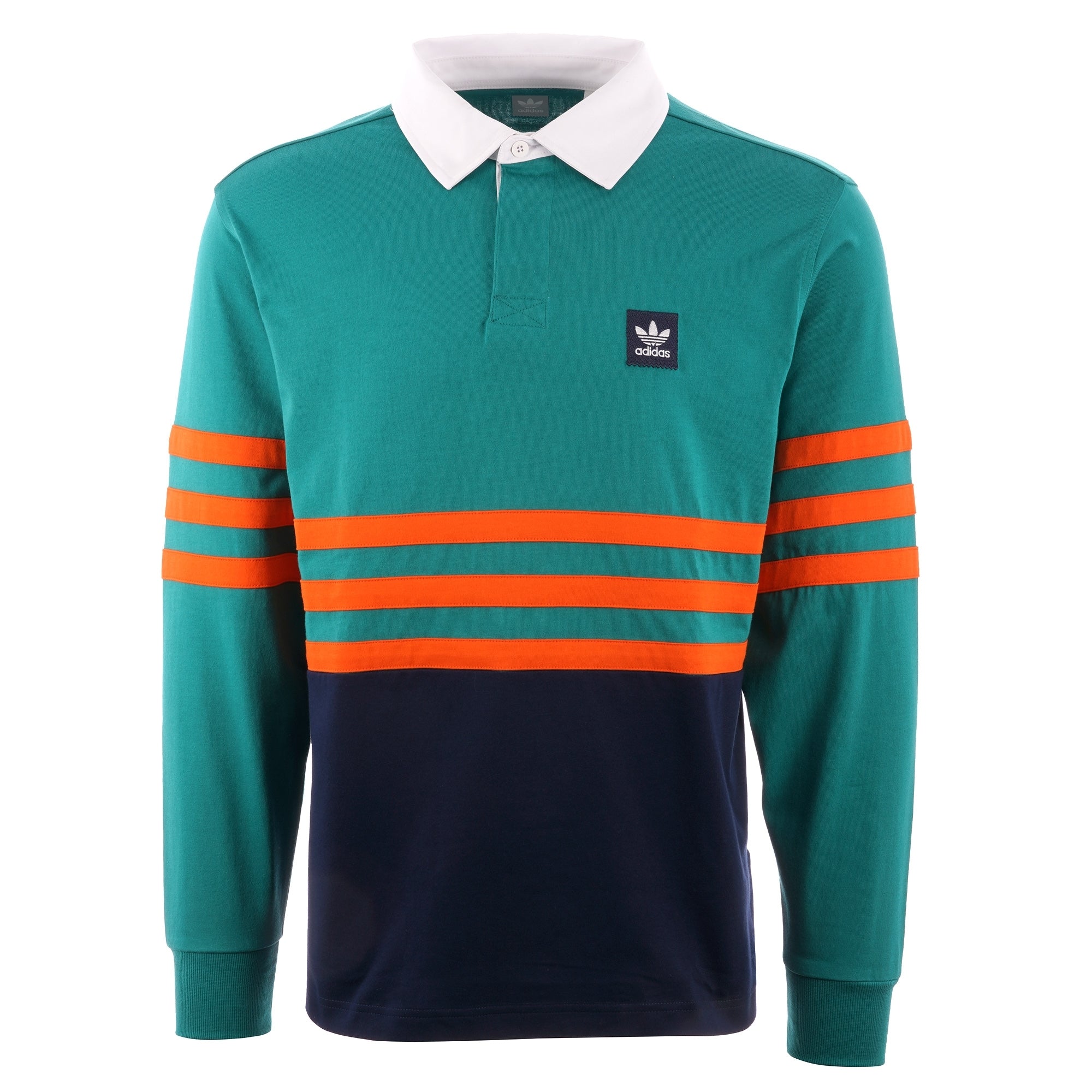 Adidas Originals Winchell LS Rugby Shirt - Active Green