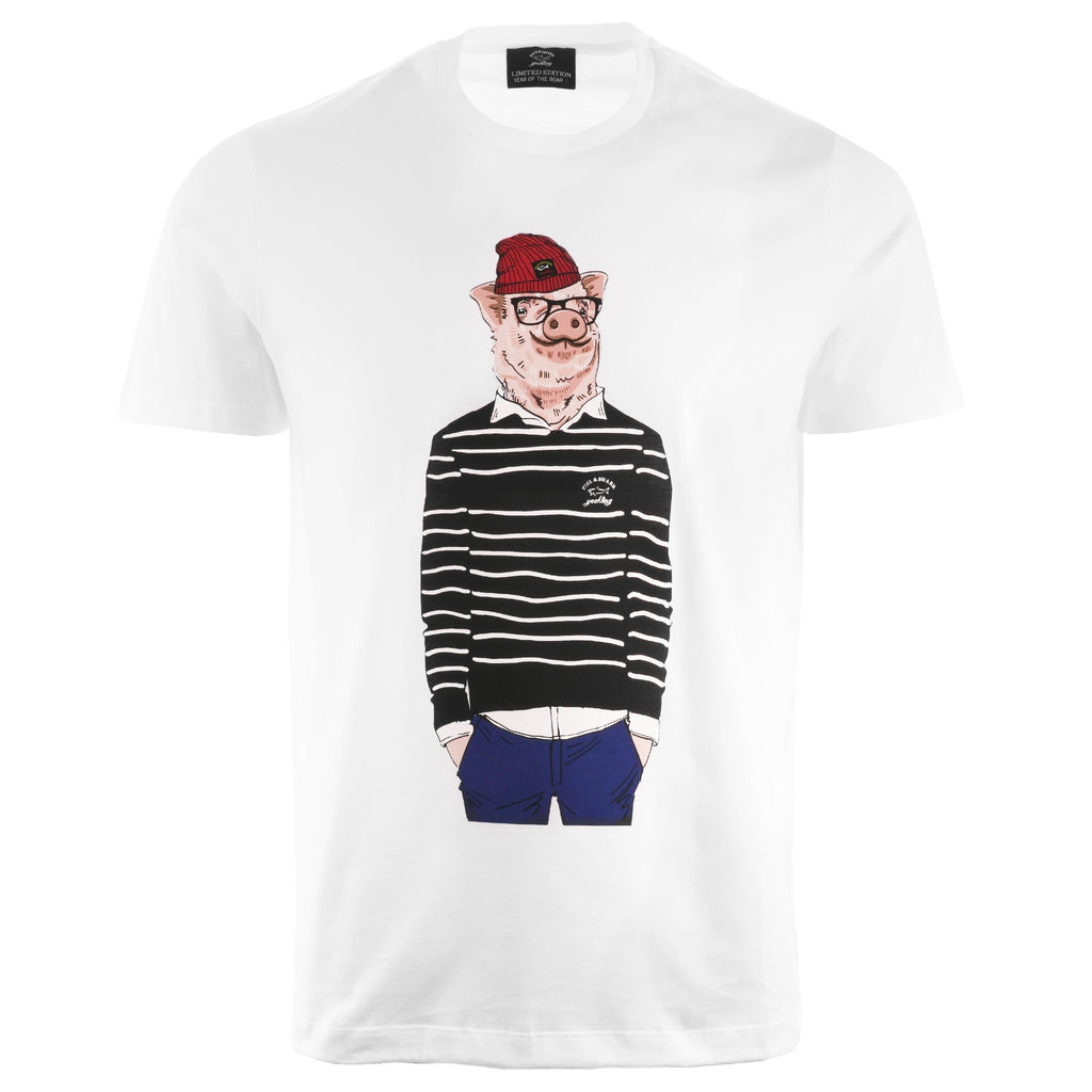 Paul and Shark Year Of The Boar T-Shirt - White
