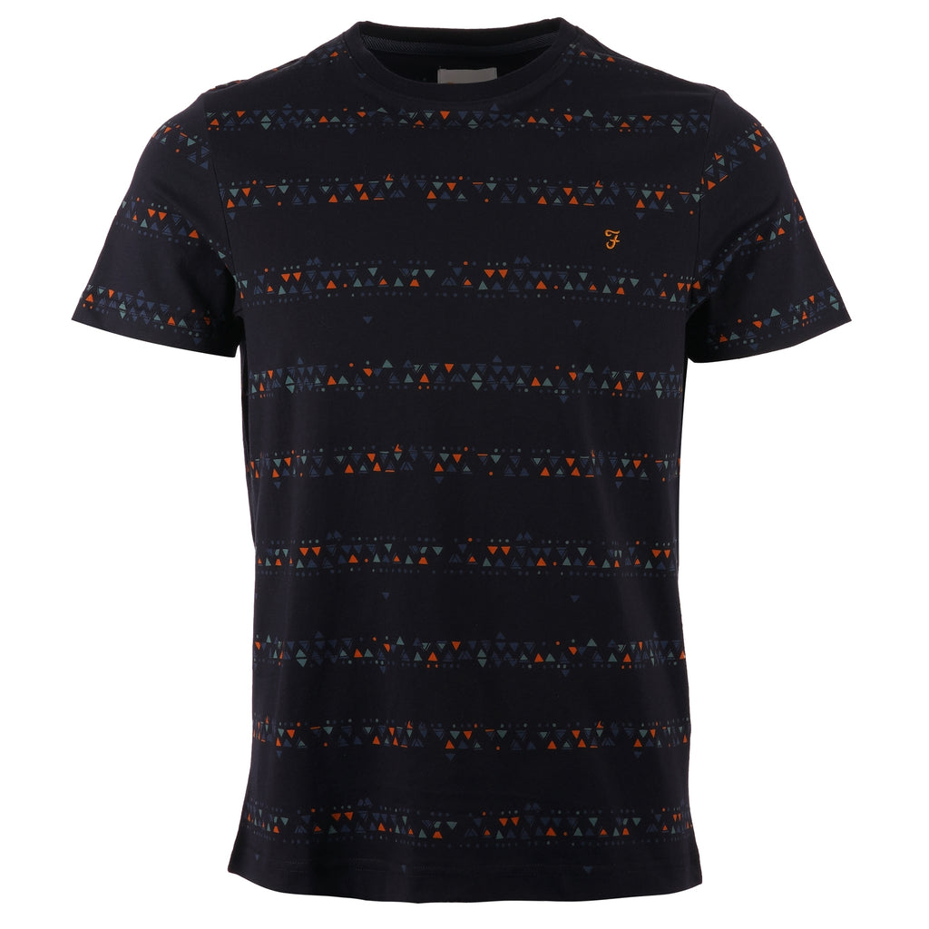 Farah Archive Wilpshire Triangle Stripe T-Shirt - True Navy