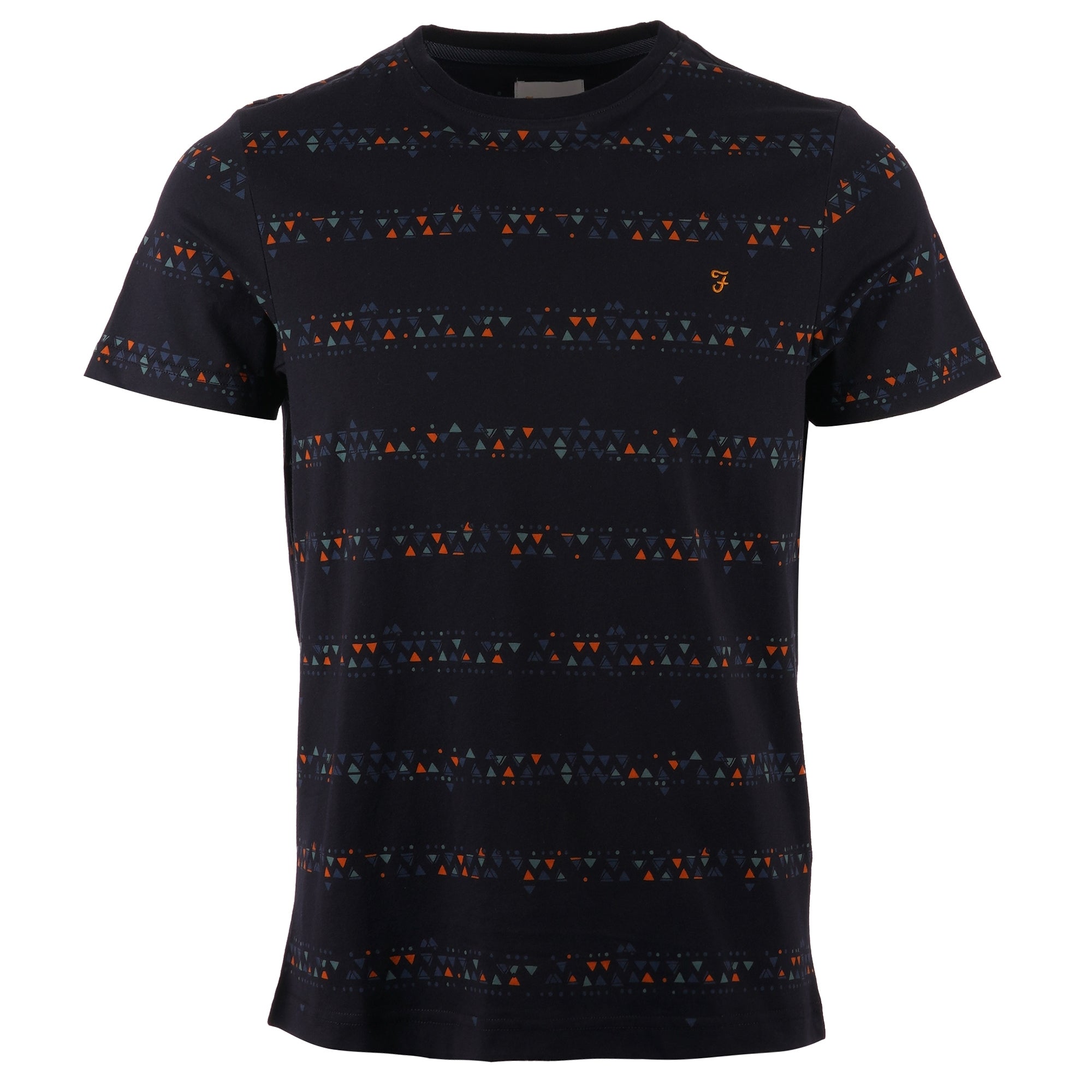 Farah Archive Wilpshire Triangle Stripe T-Shirt - True Navy