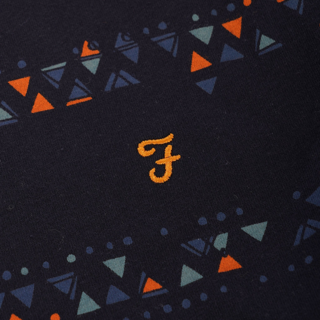 Farah Archive Wilpshire Triangle Stripe T-Shirt - True Navy