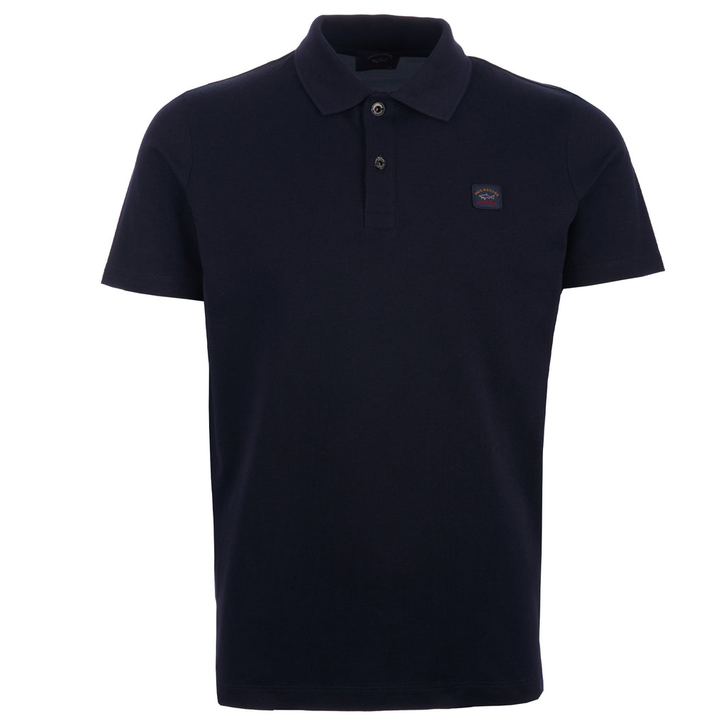 Paul and Shark Pique Cotton Polo Shirt -Navy
