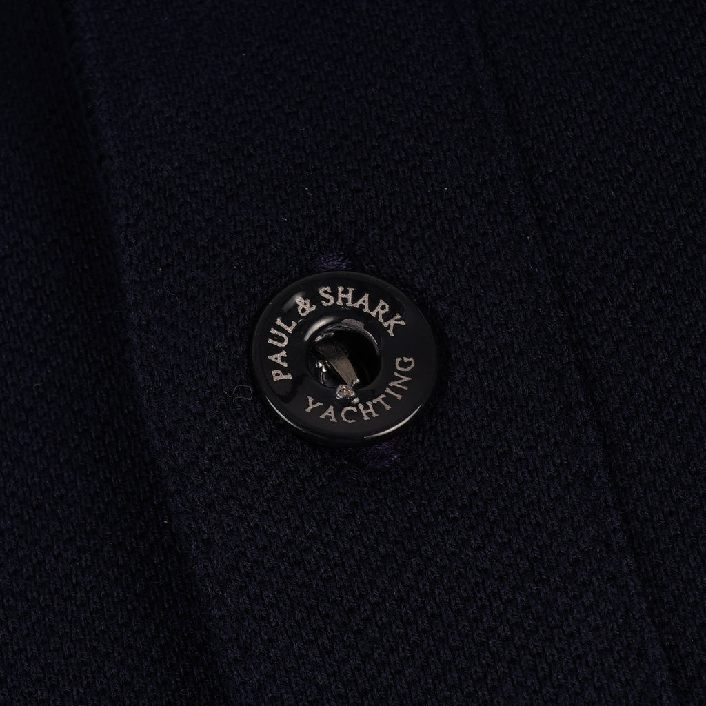 Paul and Shark Pique Cotton Polo Shirt -Navy