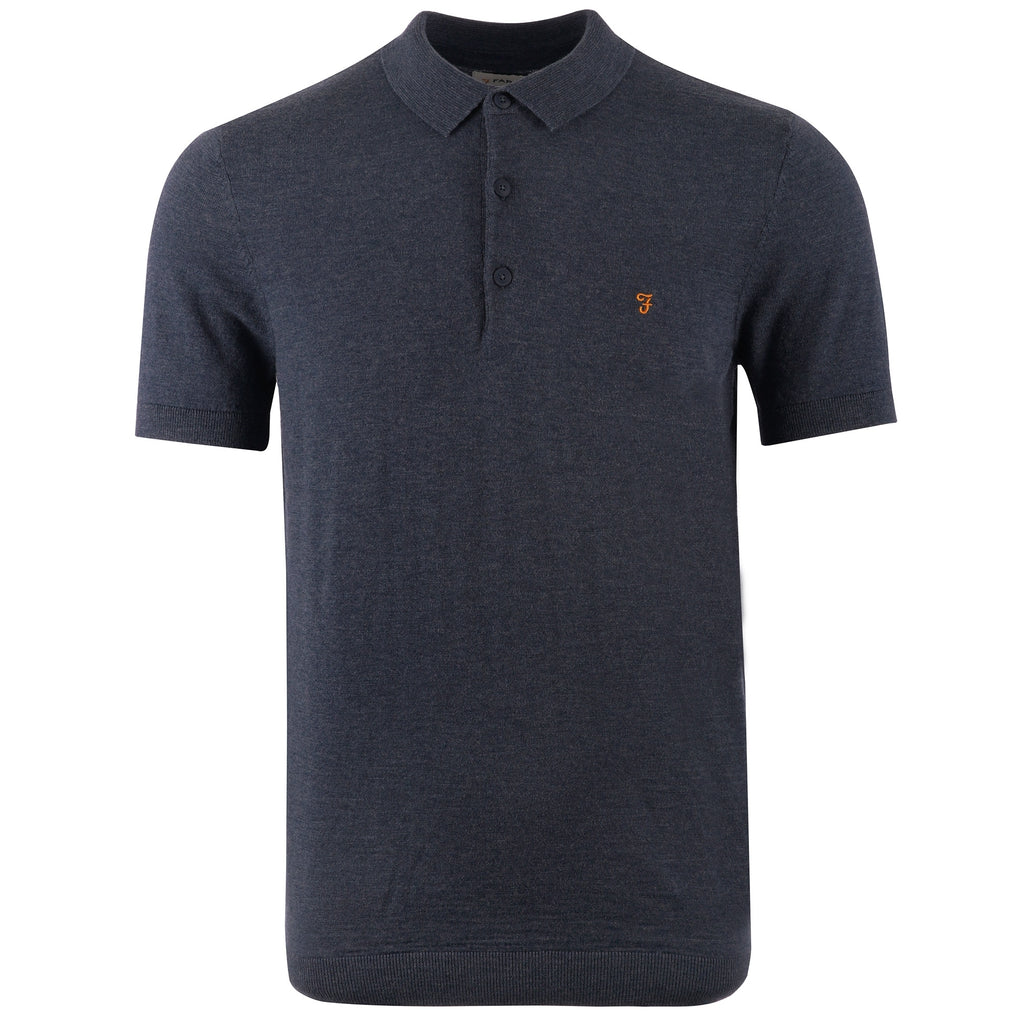 Farah Archive Benji Short Sleeve Polo Shirt - Blue Star
