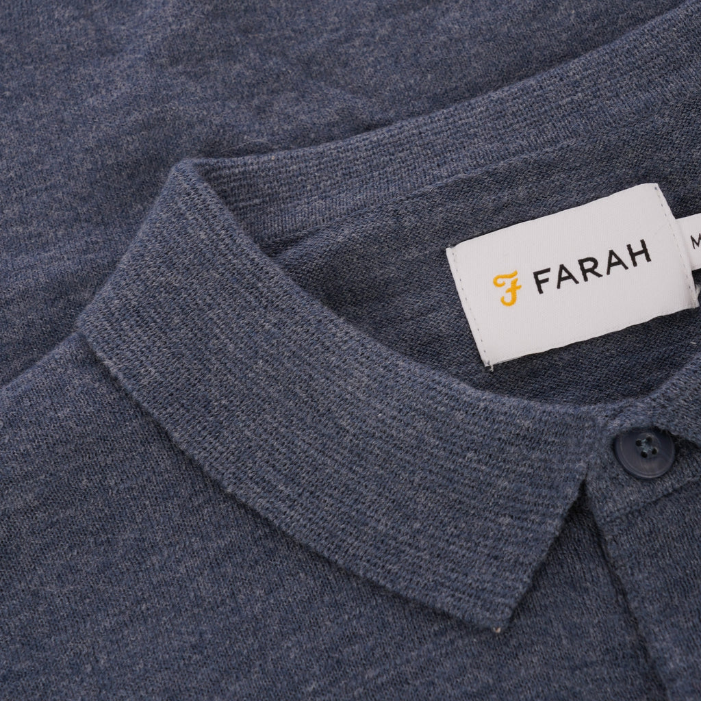 Farah Archive Benji Short Sleeve Polo Shirt - Blue Star