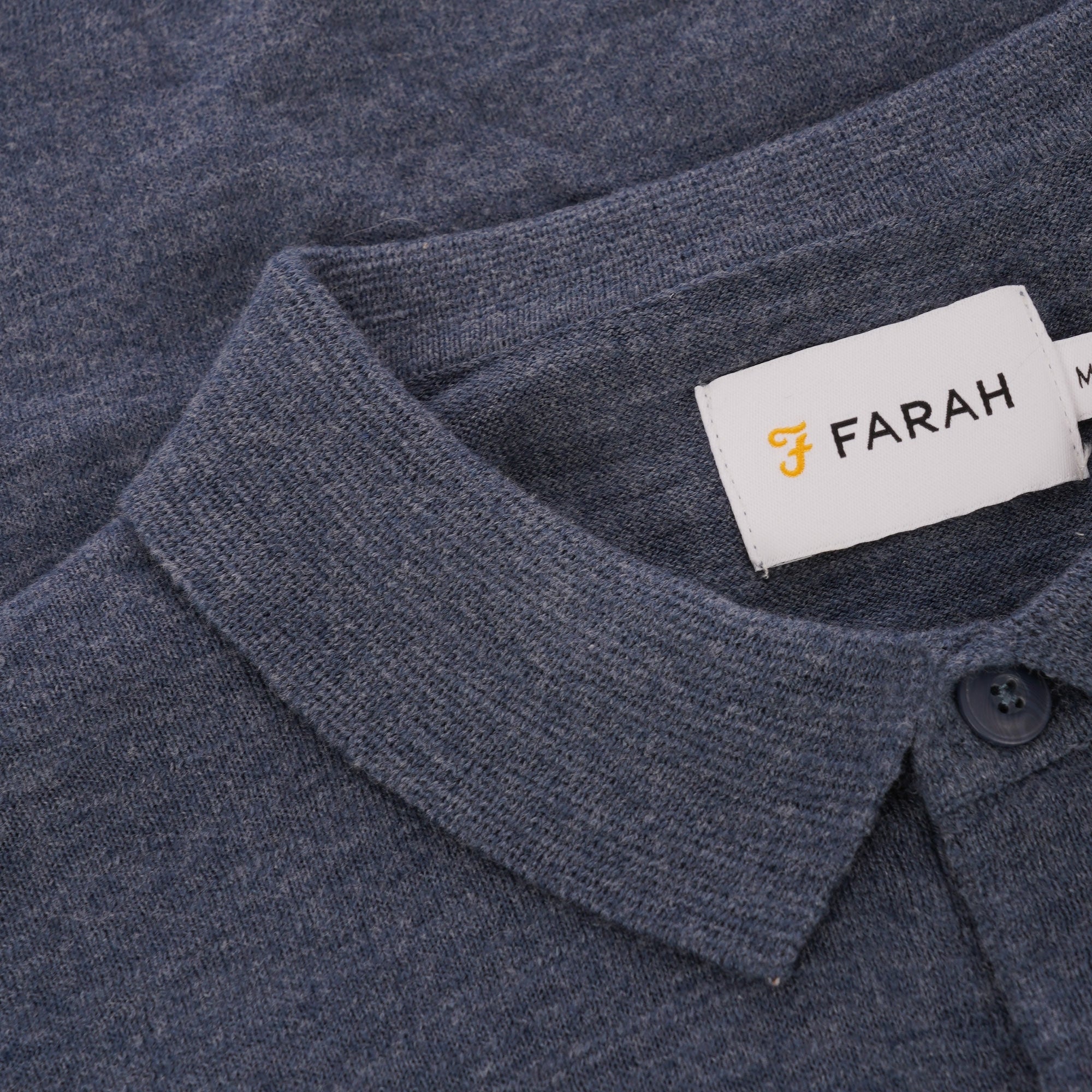 Farah Archive Benji Short Sleeve Polo Shirt - Blue Star