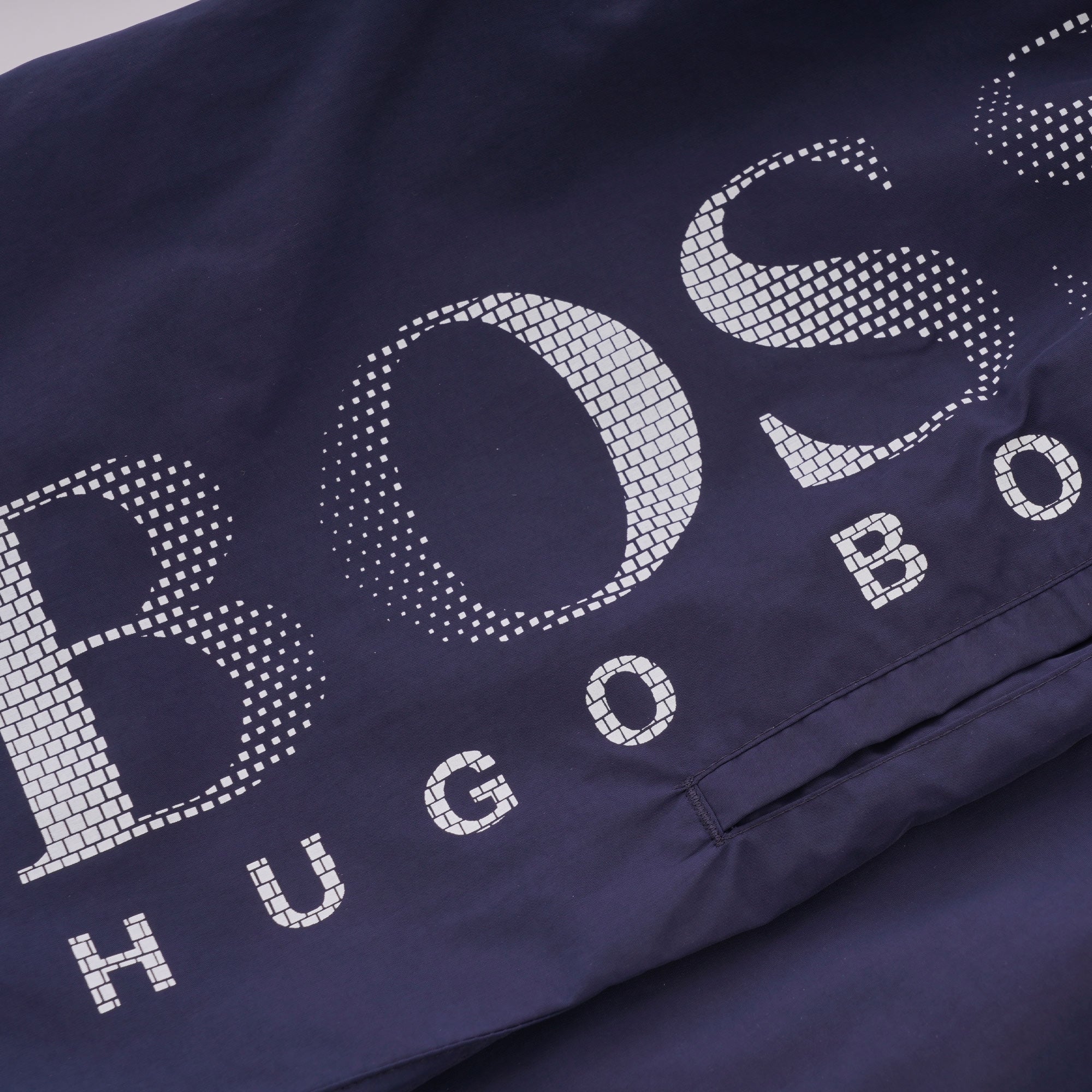 Boss Drawstring swim shorts with logo print - Navy