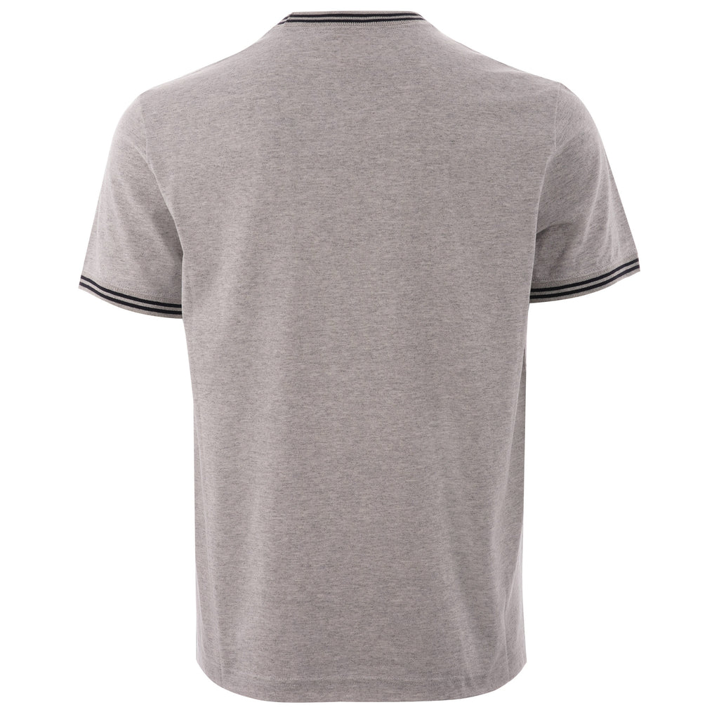 Champion Striped Ringer Small Script T-Shirt - Grey