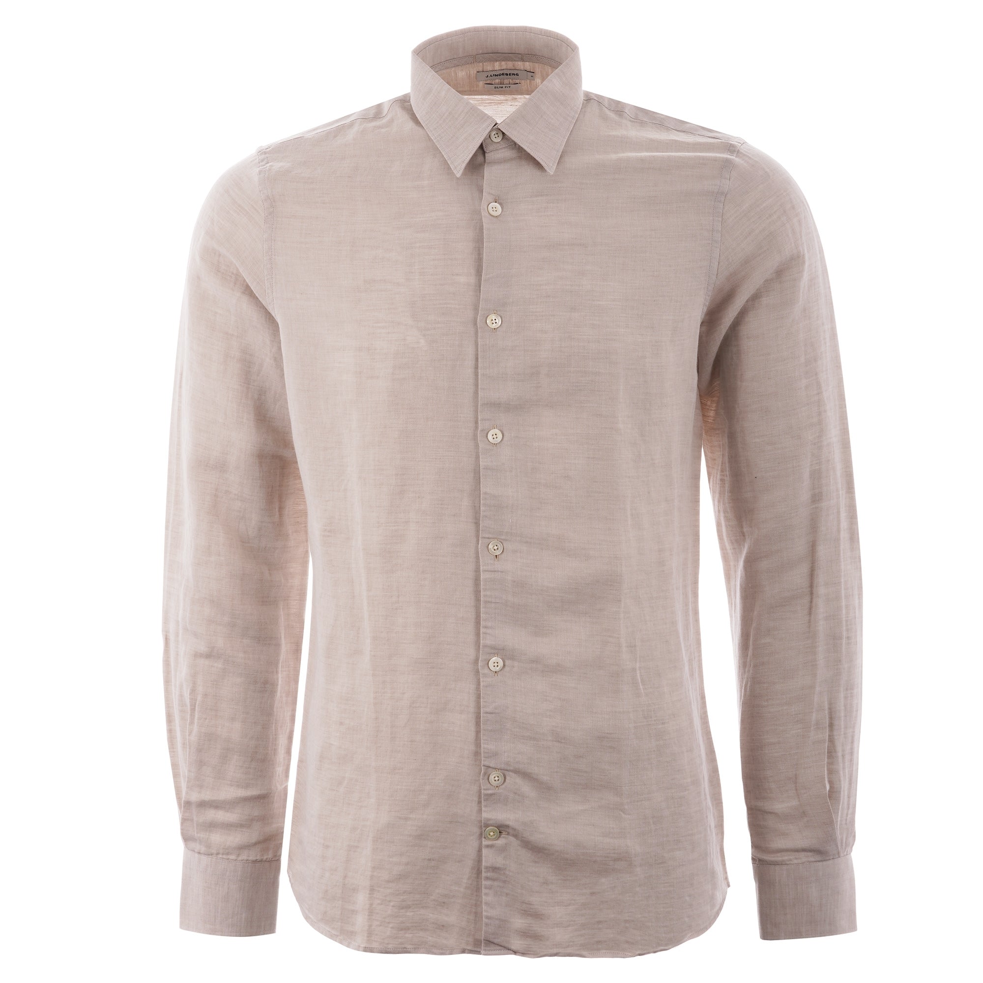 J Lindeberg Daniel Long Sleeve Linen Shirt - Beige