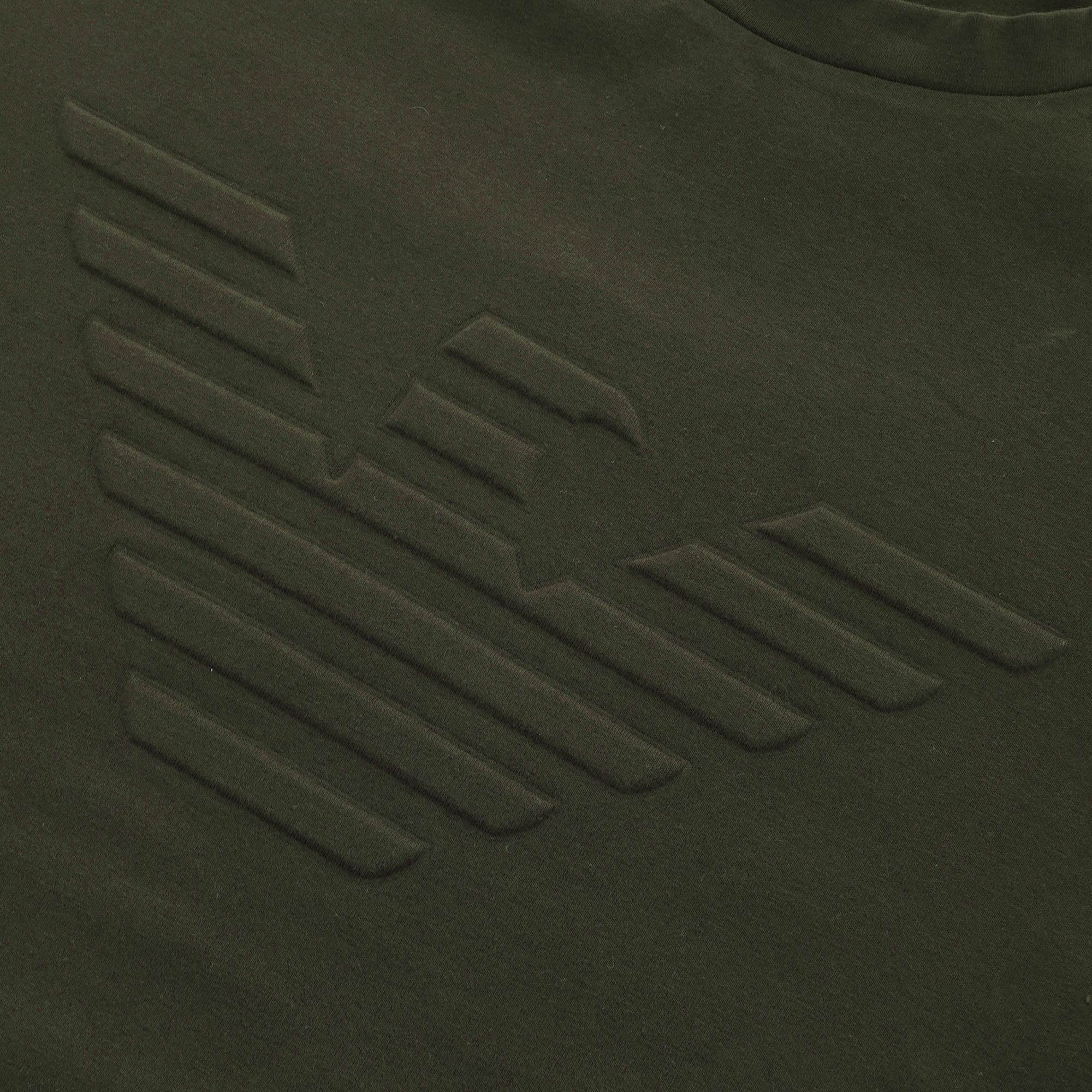 Emporio Armani Logo Print Cotton T-Shirt - Verde Scuro