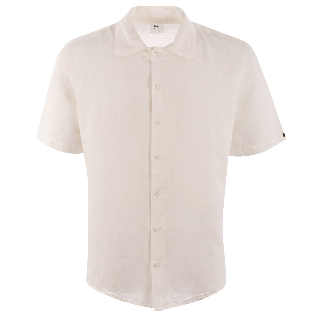 Lois Jeans Kaiwai Short Sleeve Linen Shirt - White