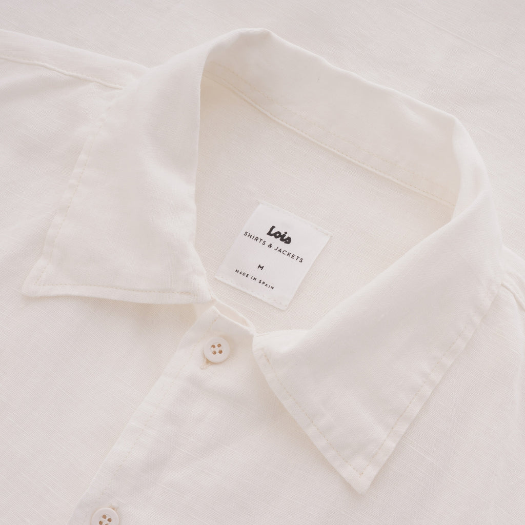 Lois Jeans Kaiwai Short Sleeve Linen Shirt - White