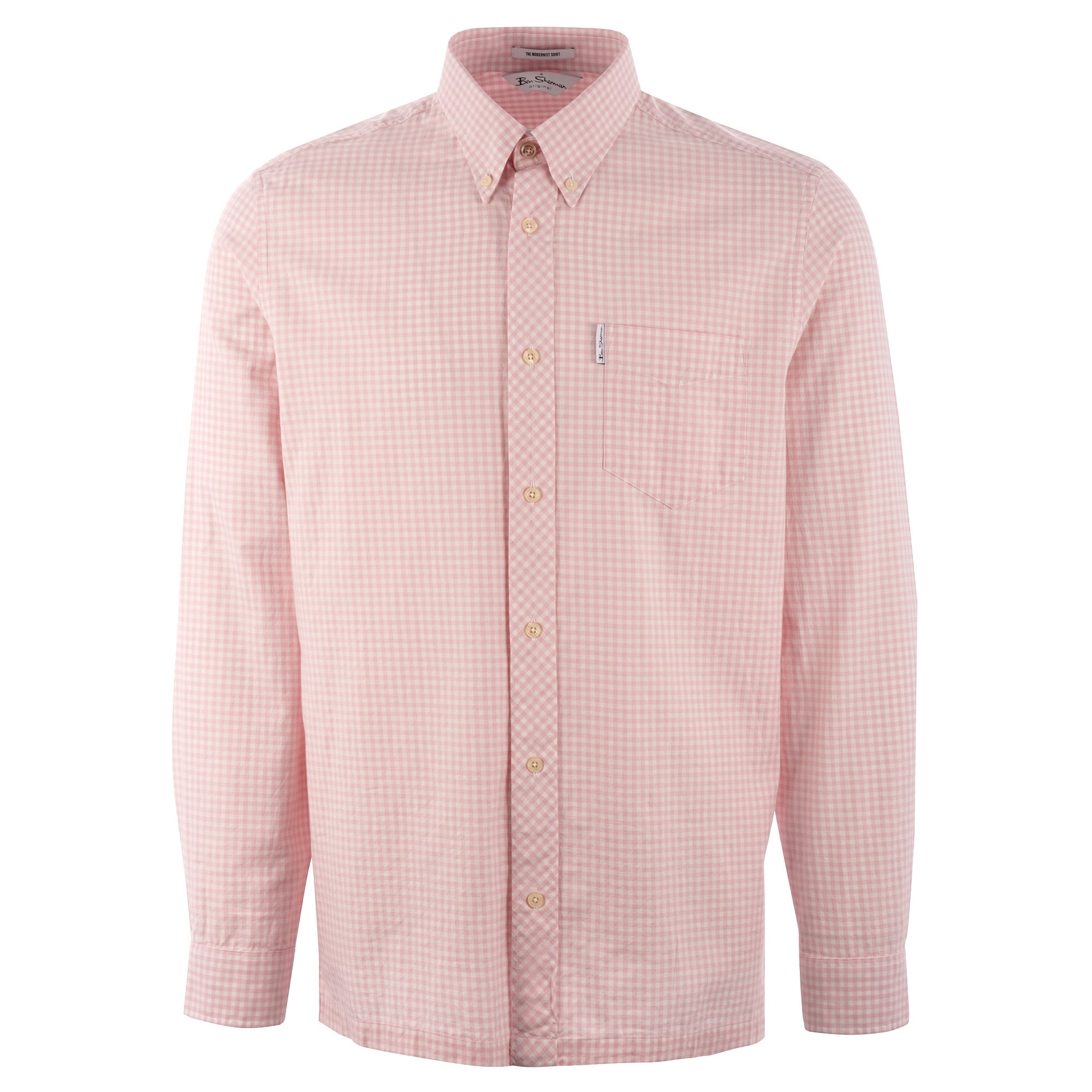 Ben Sherman Long Sleeve Mini House Gingham Shirt - Pink