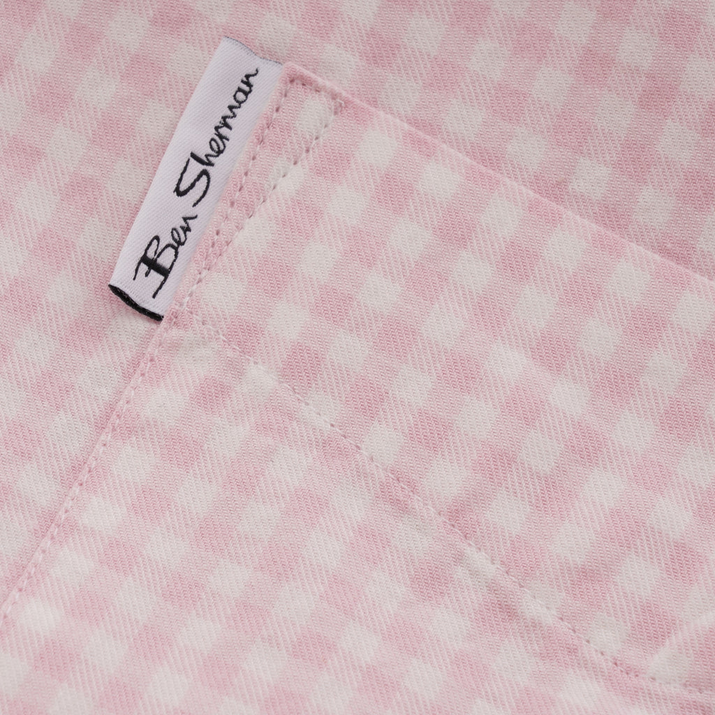 Ben Sherman Long Sleeve Mini House Gingham Shirt - Pink