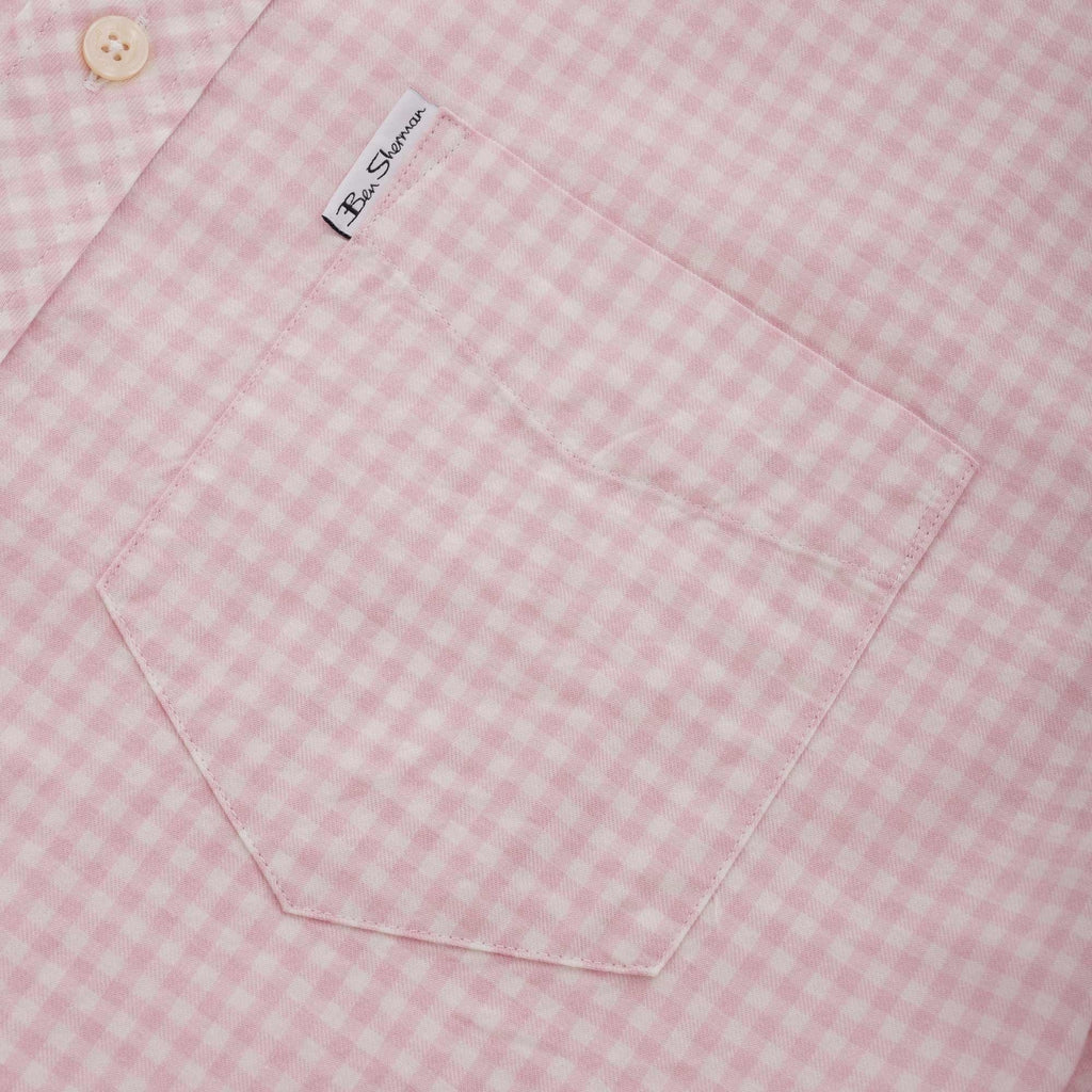 Ben Sherman Long Sleeve Mini House Gingham Shirt - Pink