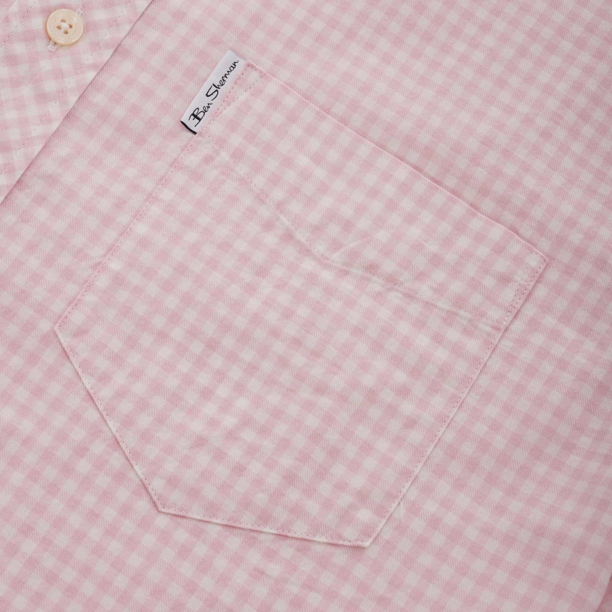 Ben Sherman Long Sleeve Mini House Gingham Shirt - Pink