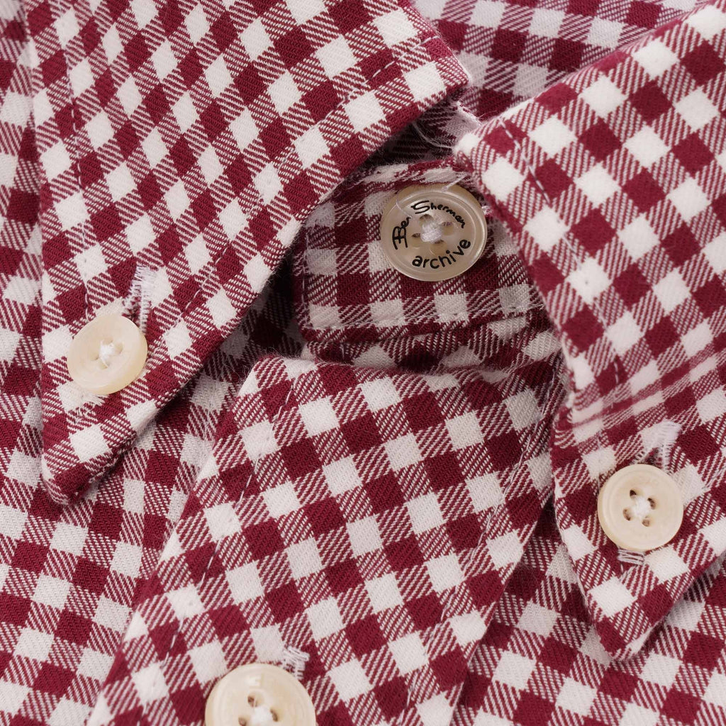 Ben Sherman Long Sleeve Mini House Gingham Shirt - Wine