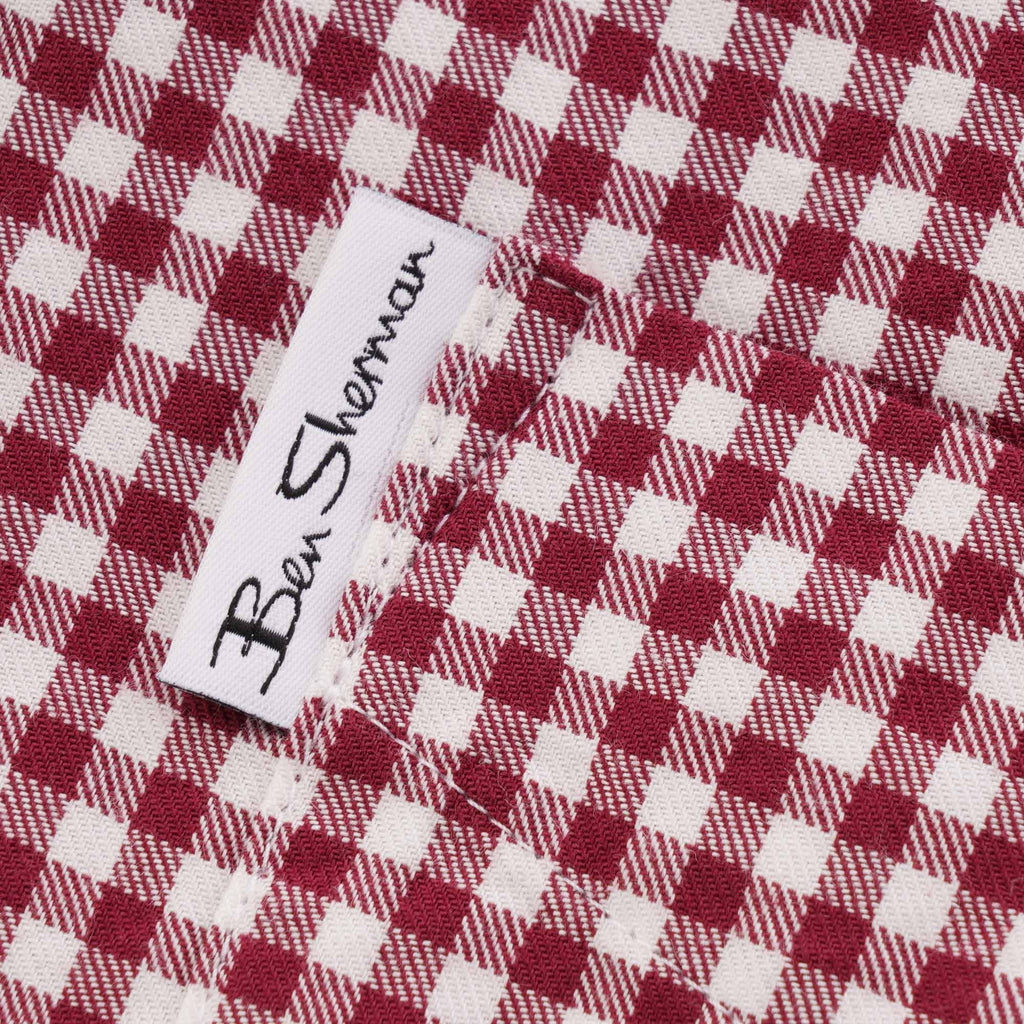 Ben Sherman Long Sleeve Mini House Gingham Shirt - Wine