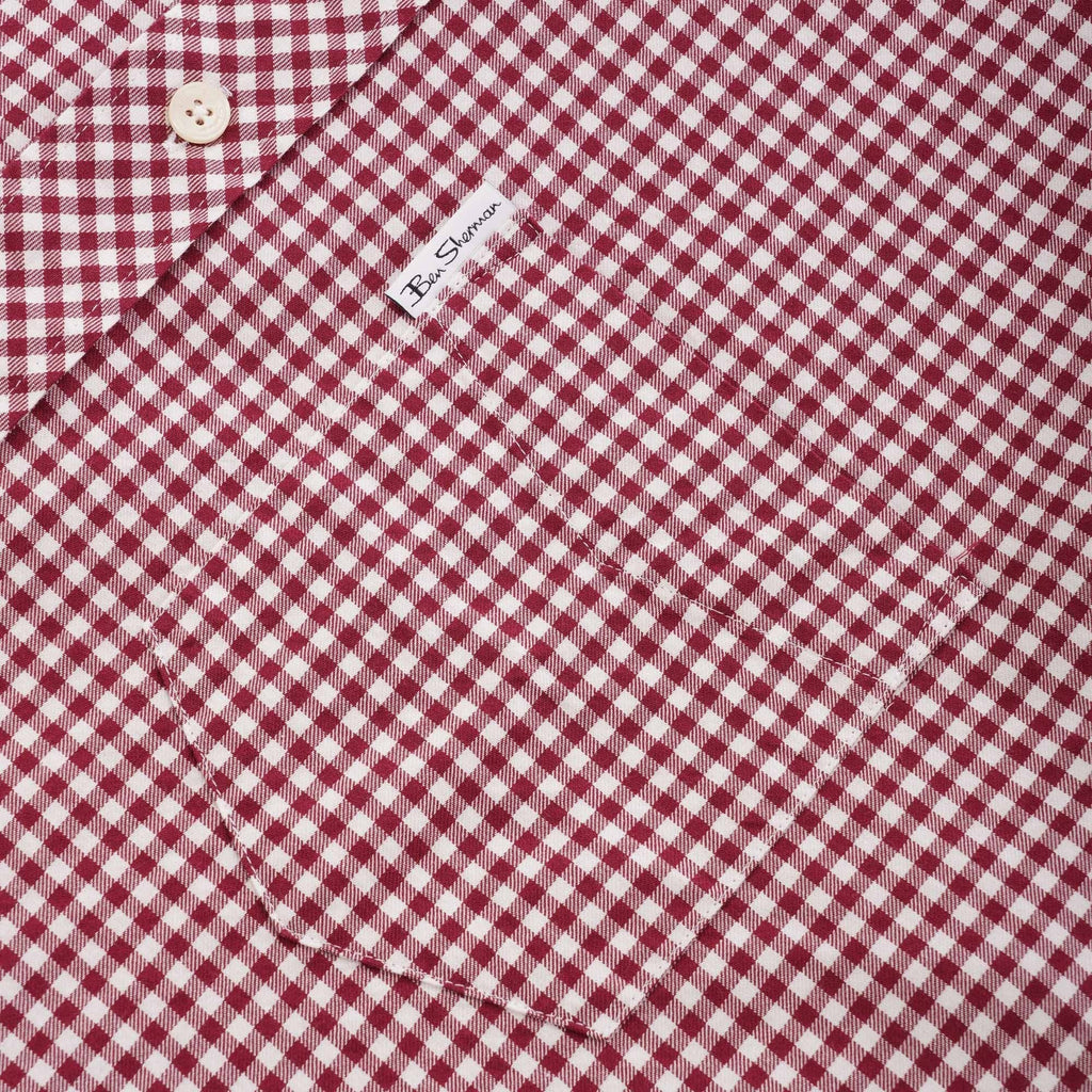 Ben Sherman Long Sleeve Mini House Gingham Shirt - Wine