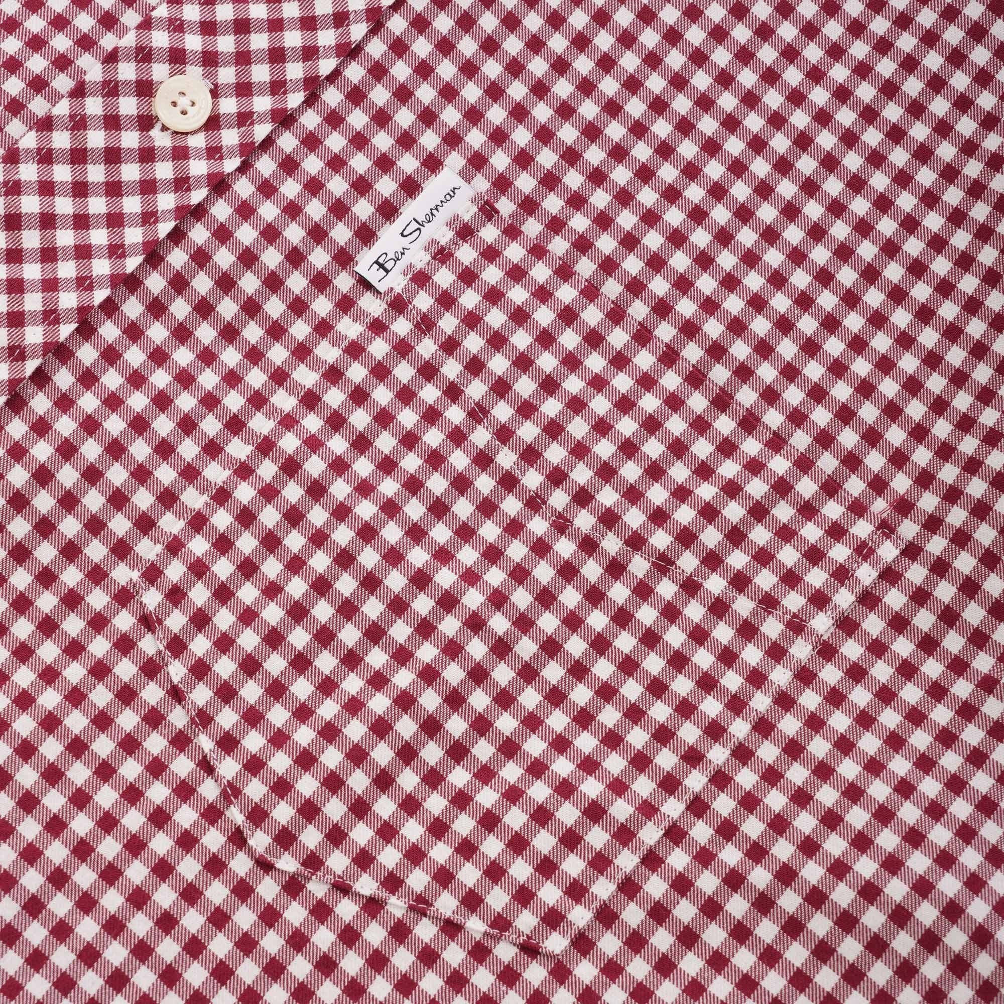 Ben Sherman Long Sleeve Mini House Gingham Shirt - Wine