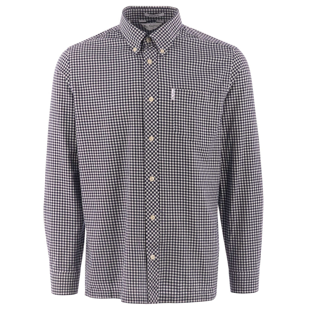Ben Sherman Long Sleeve Mini House Gingham Shirt - Dark Navy