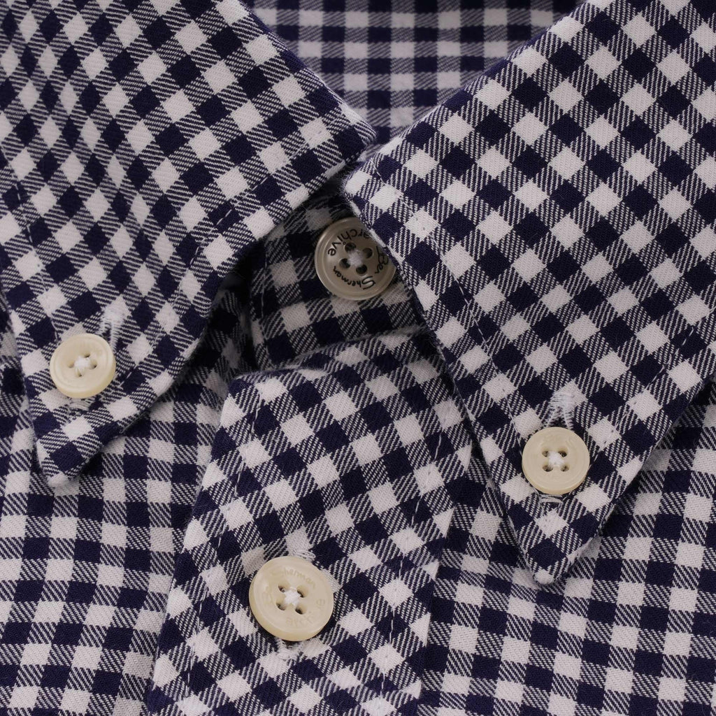 Ben Sherman Long Sleeve Mini House Gingham Shirt - Dark Navy
