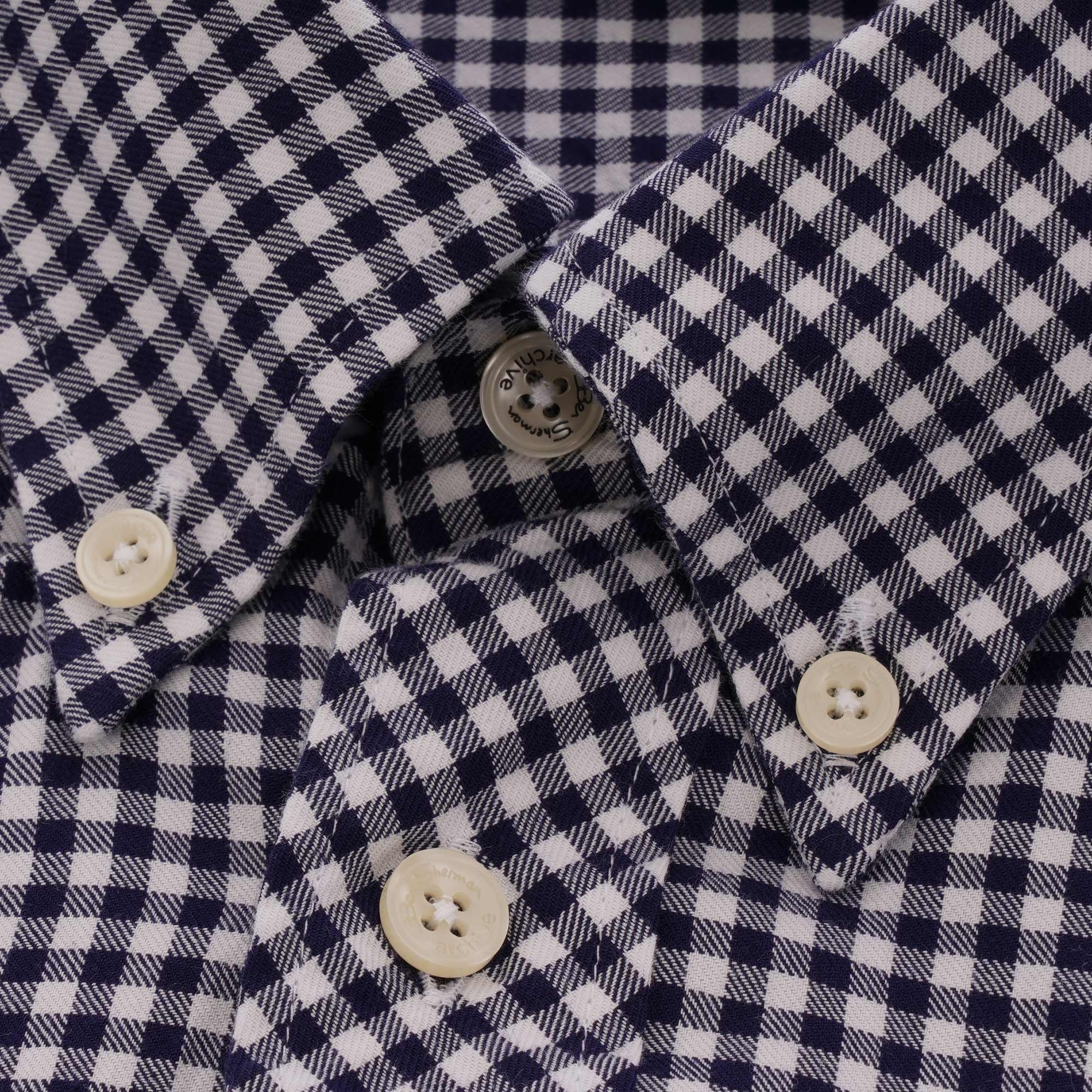 Ben Sherman Long Sleeve Mini House Gingham Shirt - Dark Navy