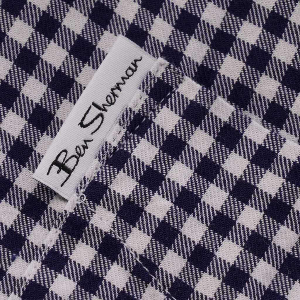 Ben Sherman Long Sleeve Mini House Gingham Shirt - Dark Navy