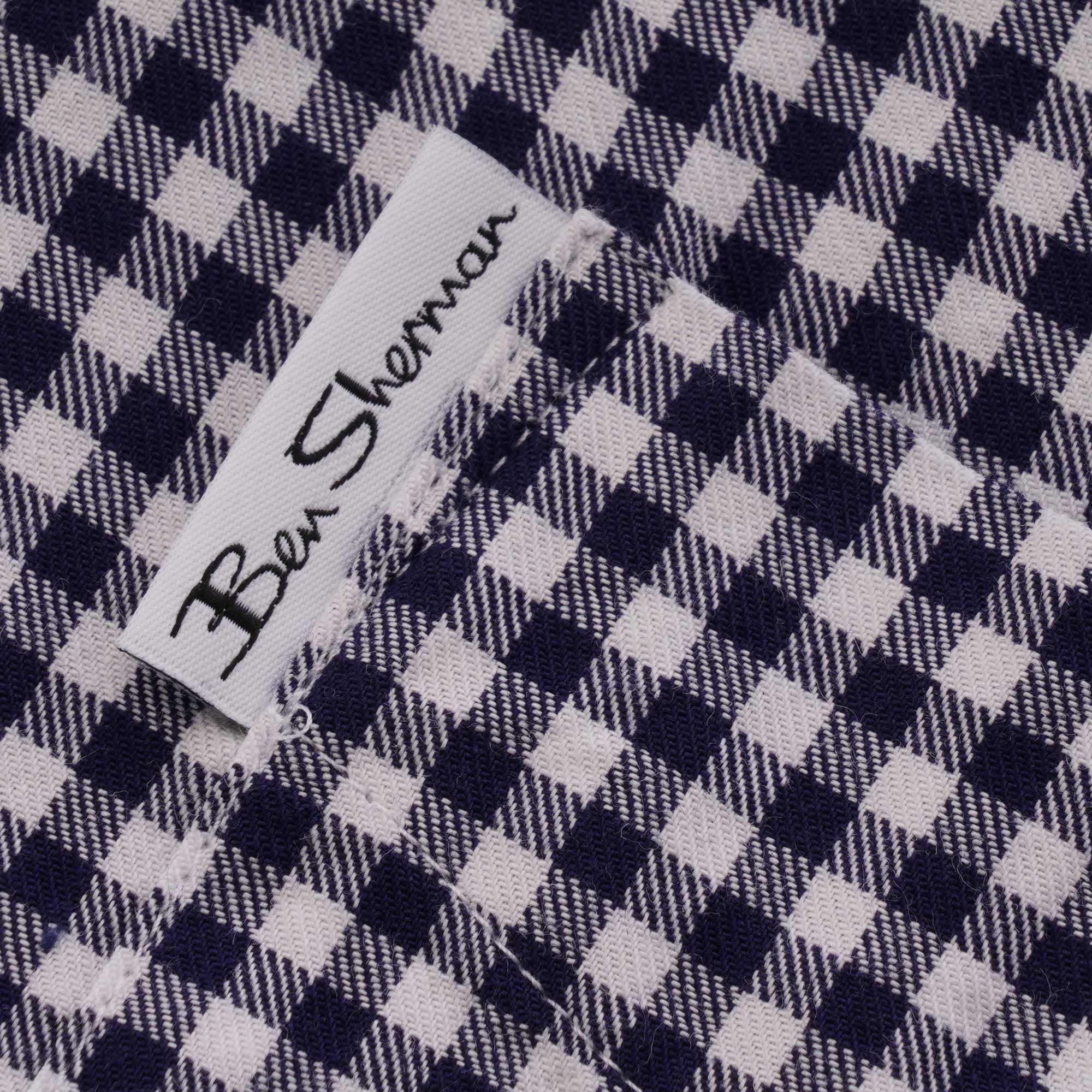 Ben Sherman Long Sleeve Mini House Gingham Shirt - Dark Navy