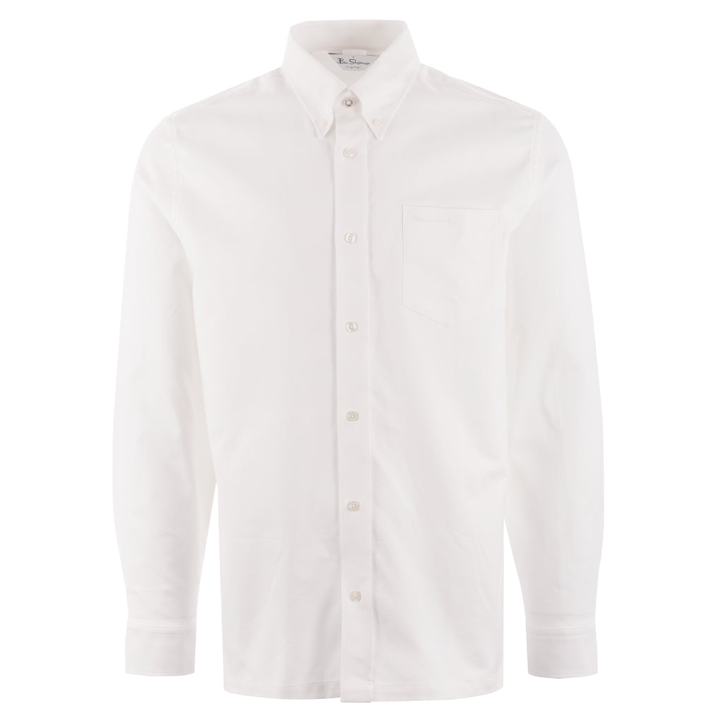 Ben Sherman Long Sleeve Oxford Shirt - White