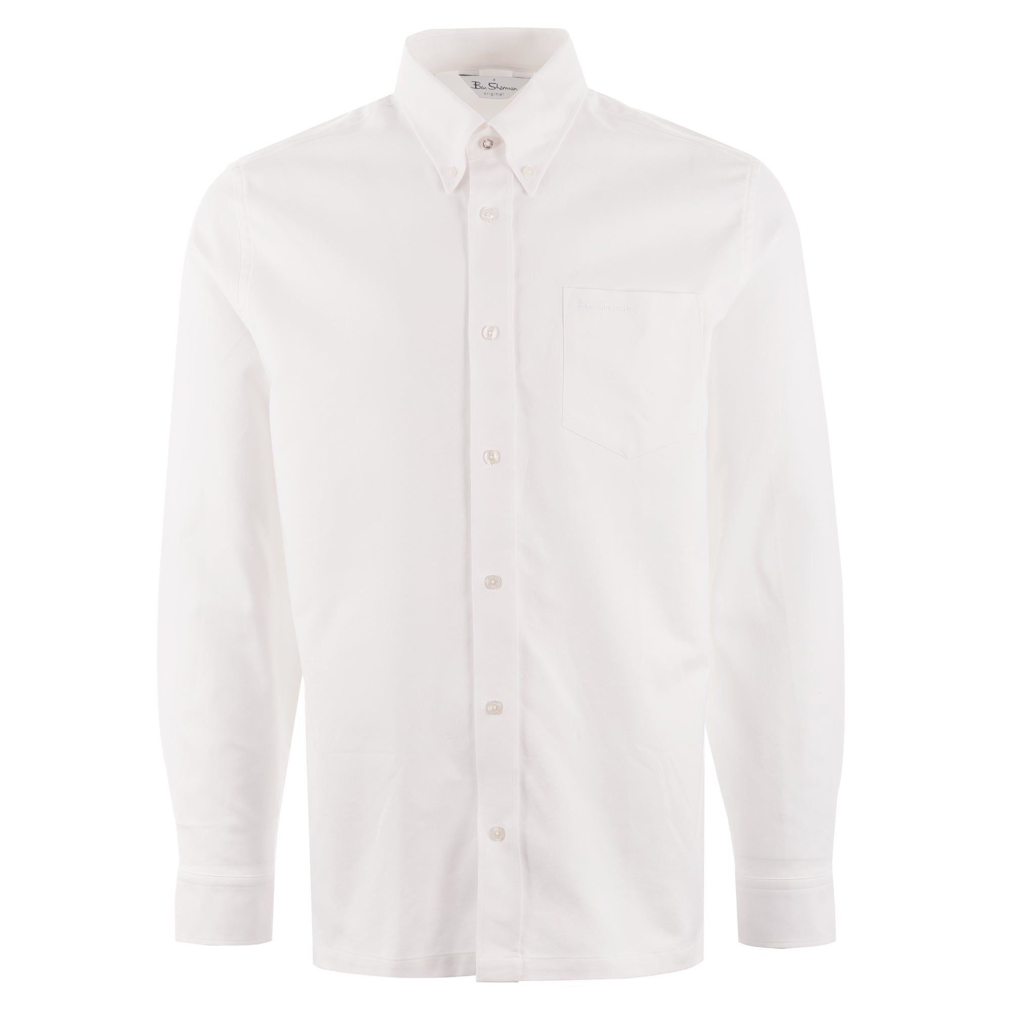 Ben Sherman Long Sleeve Oxford Shirt - White