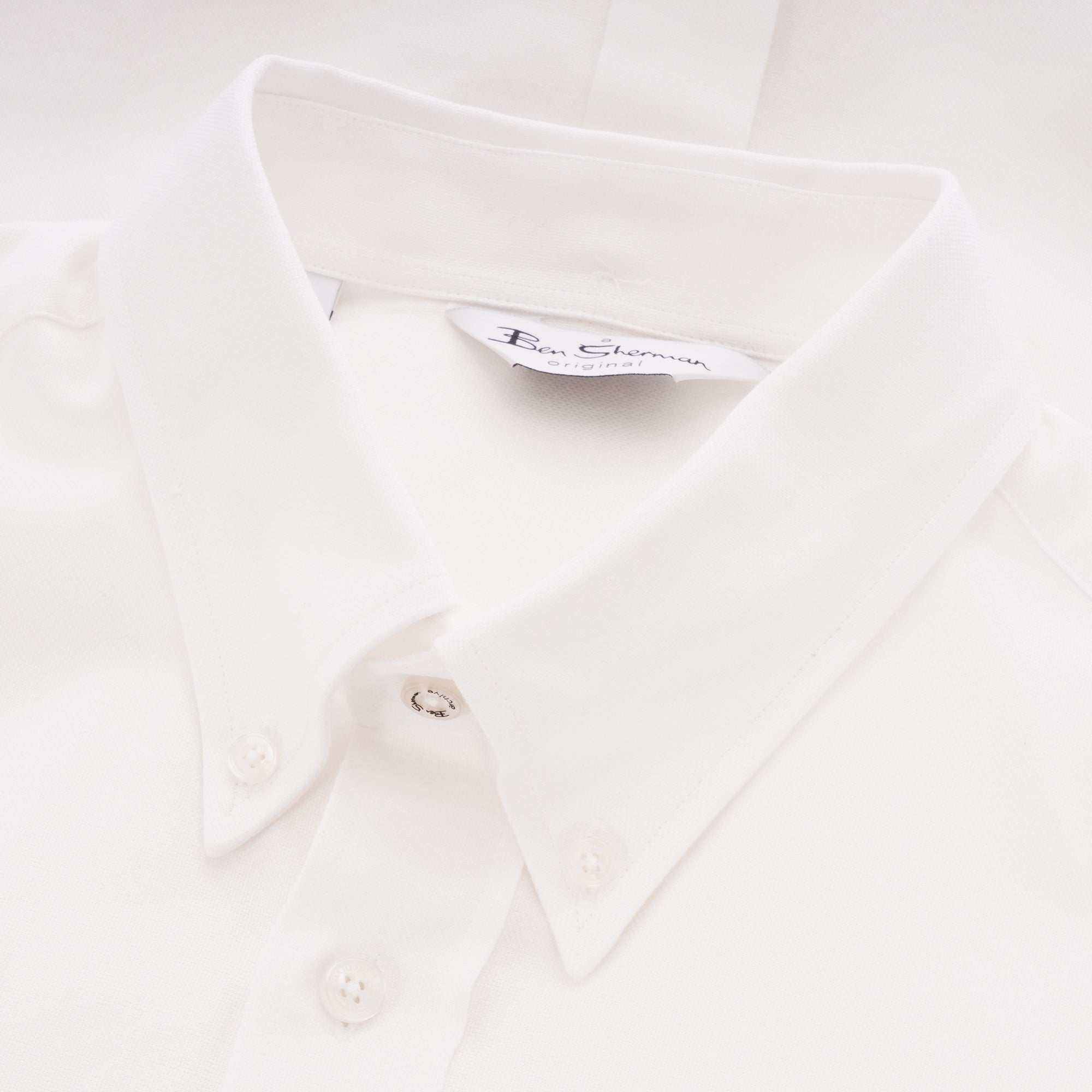 Ben Sherman Long Sleeve Oxford Shirt - White