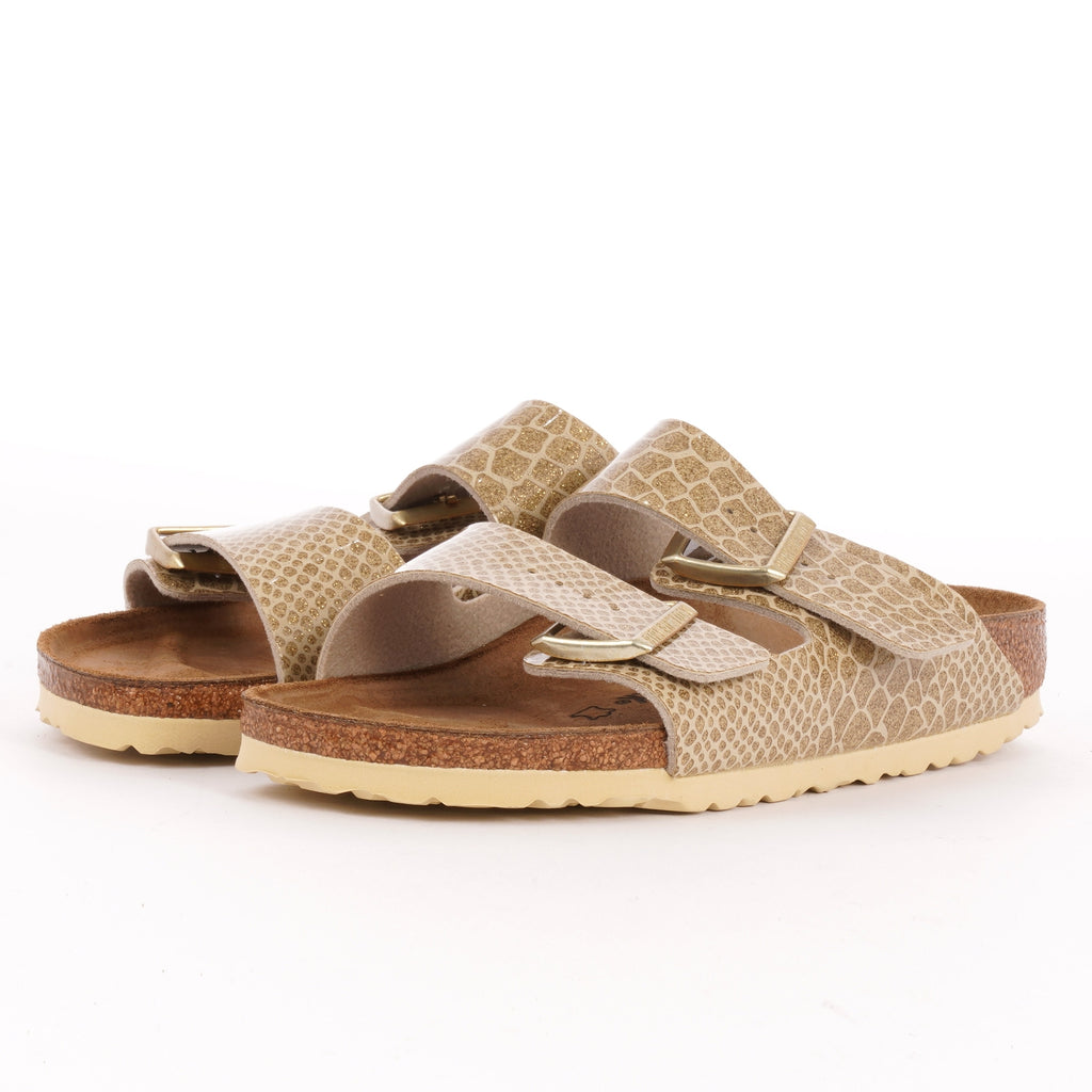 Birkenstock Womens Arizona Sandals - Magic Snake Gold