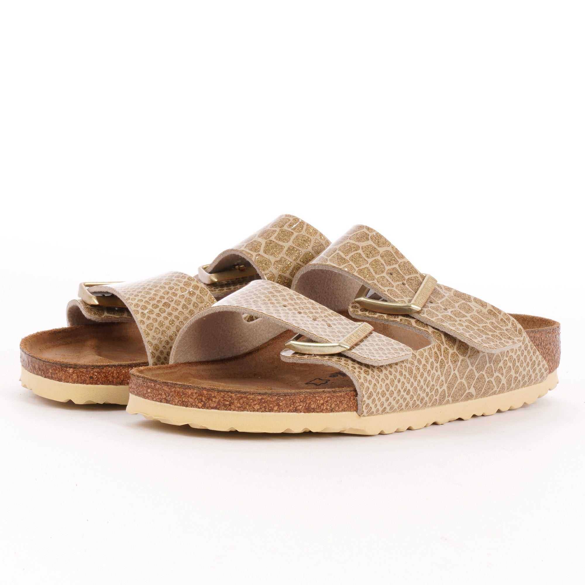 Birkenstock Womens Arizona Sandals - Magic Snake Gold