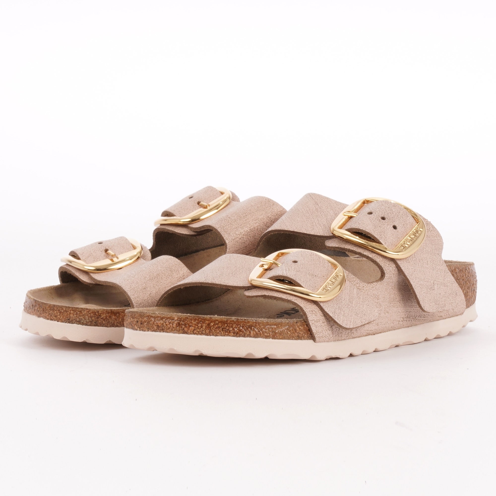 Birkenstock Womens Arizona Big Buckle Sandals - Washed Metallic Rose Gold
