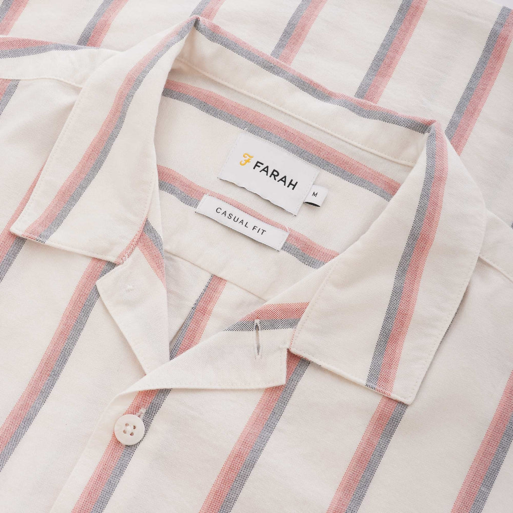 Farah Archive Saunderson Stripe Shirt - Red Coat