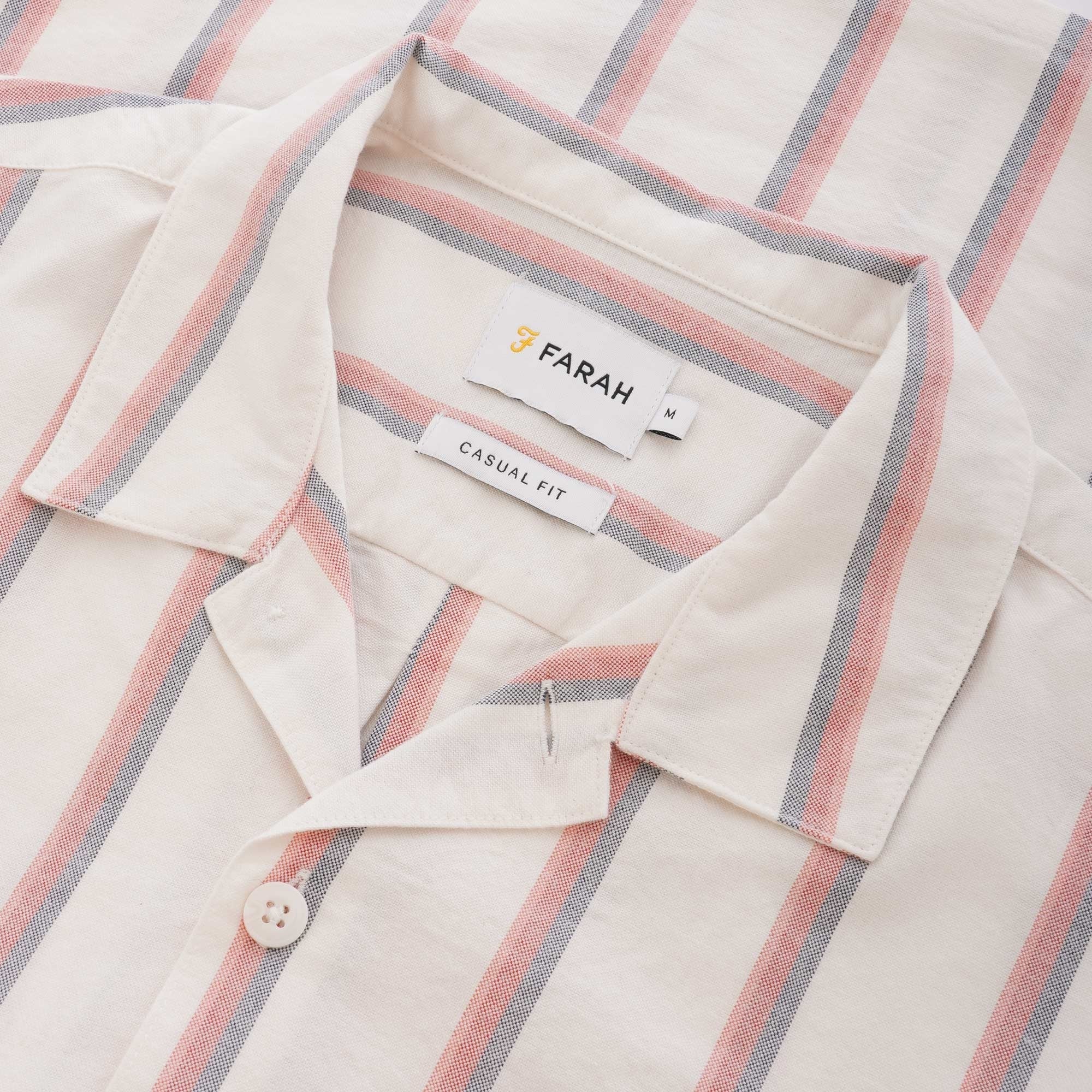 Farah Archive Saunderson Stripe Shirt - Red Coat