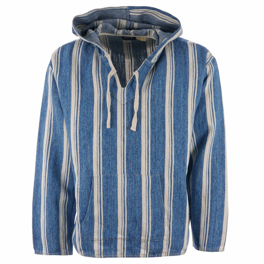 Levis® Made and Crafted® Linen Hoodie - Stripe Blue