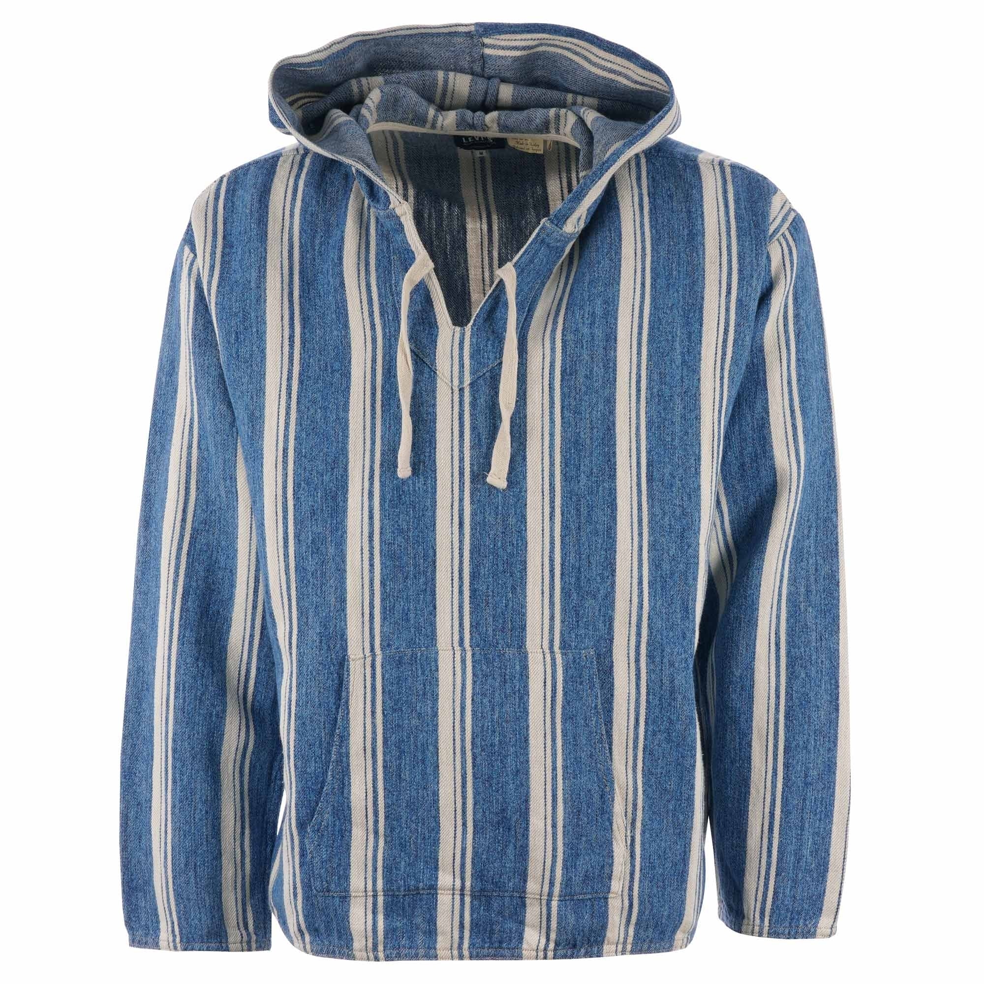 Levis® Made and Crafted® Linen Hoodie - Stripe Blue