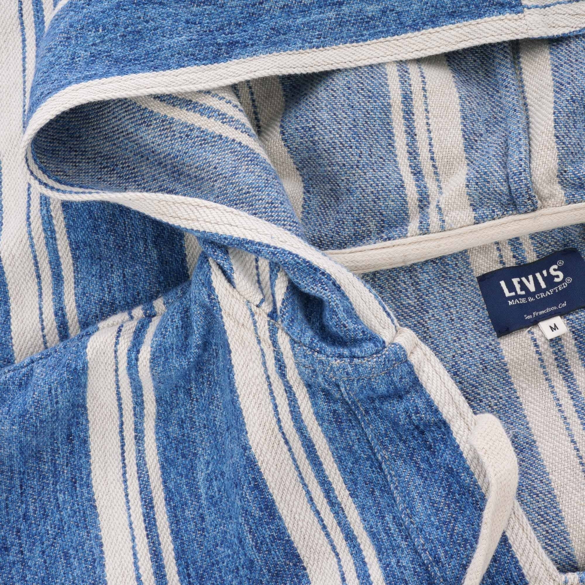Levis® Made and Crafted® Linen Hoodie - Stripe Blue