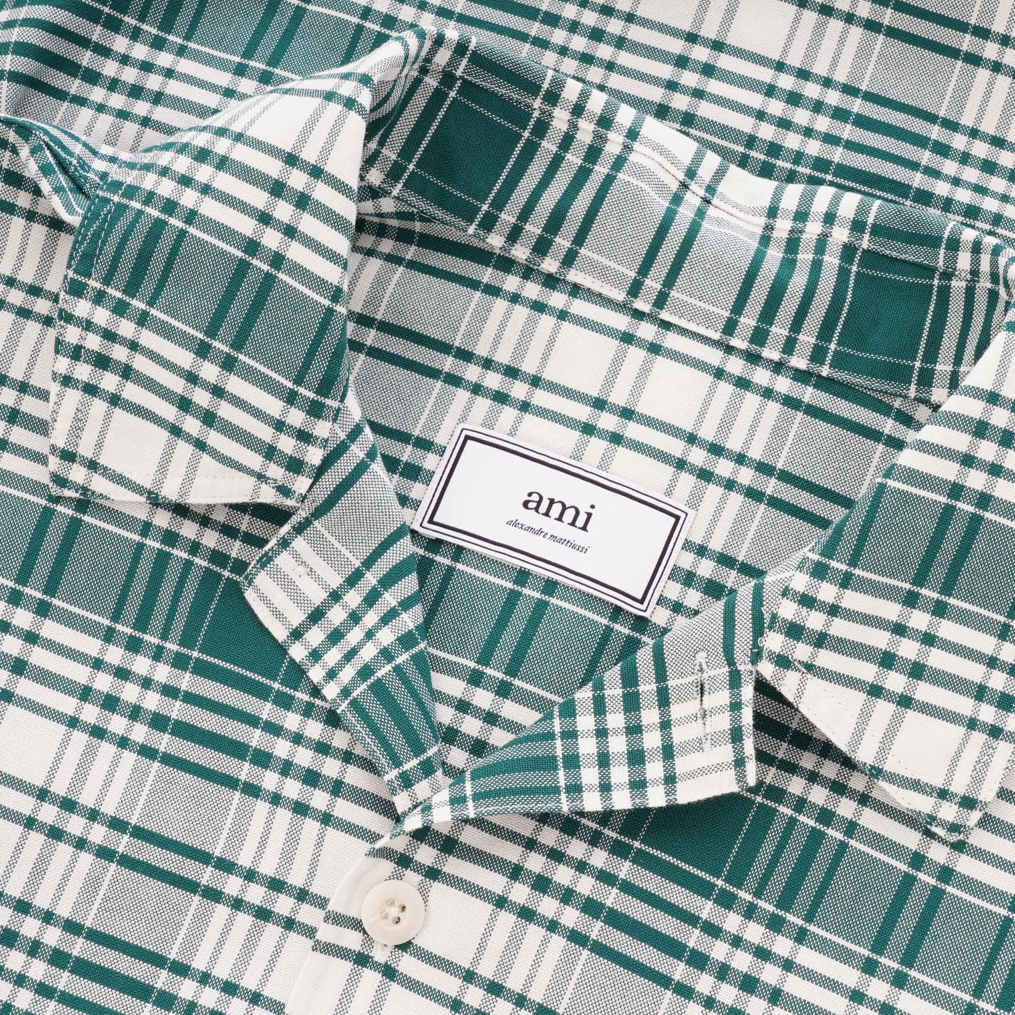 AMI Open Collar Shirt - Green