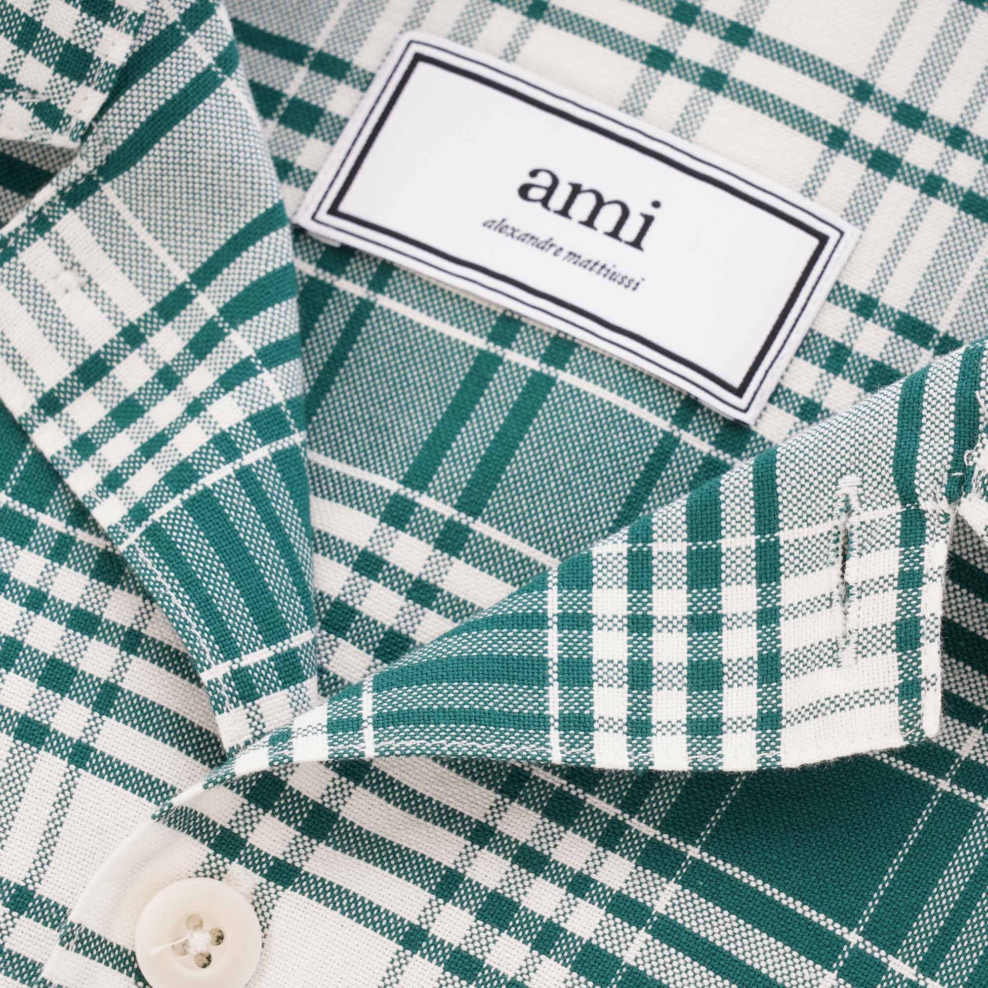 AMI Open Collar Shirt - Green