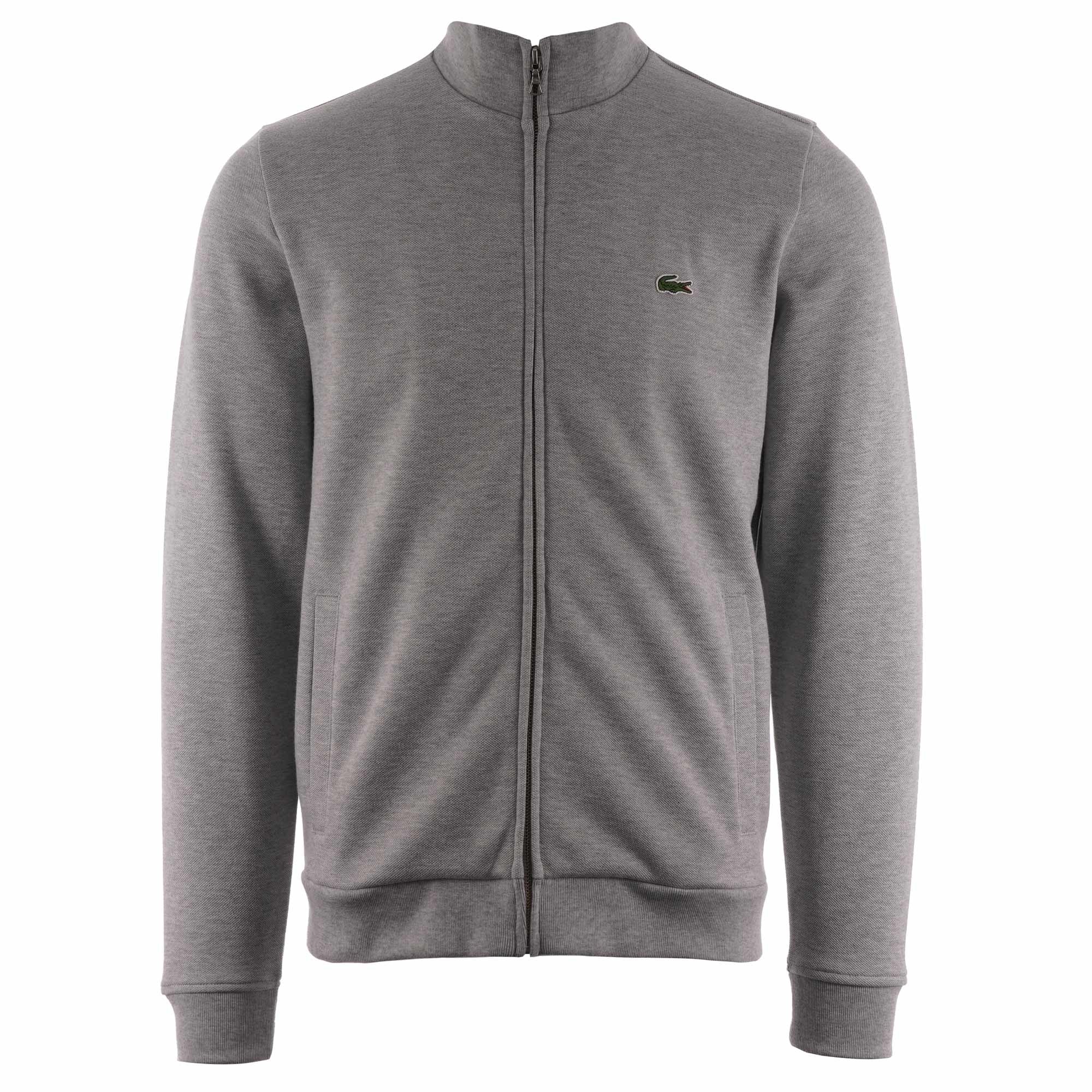 Lacoste Zip-Up Fleece Sweatshirt - Silver Chine